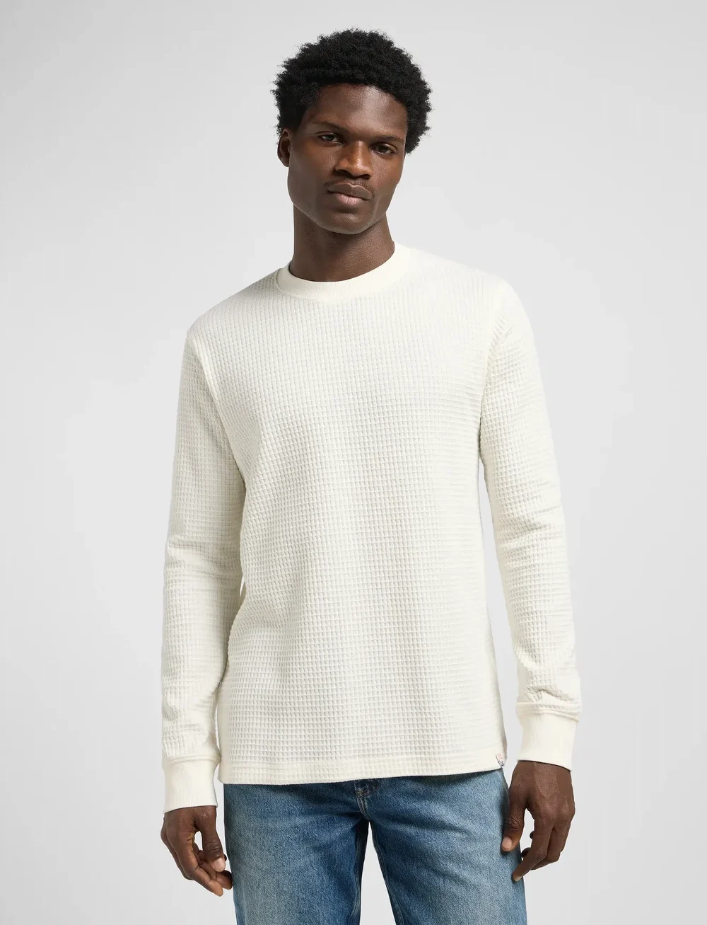 Lee Jeans - LS WAFFLE TEE - pitkähihaiset - ecru - 0
