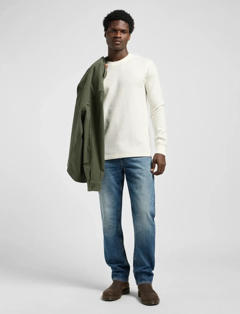 Lee Jeans - LS WAFFLE TEE - pitkähihaiset - ecru - 4