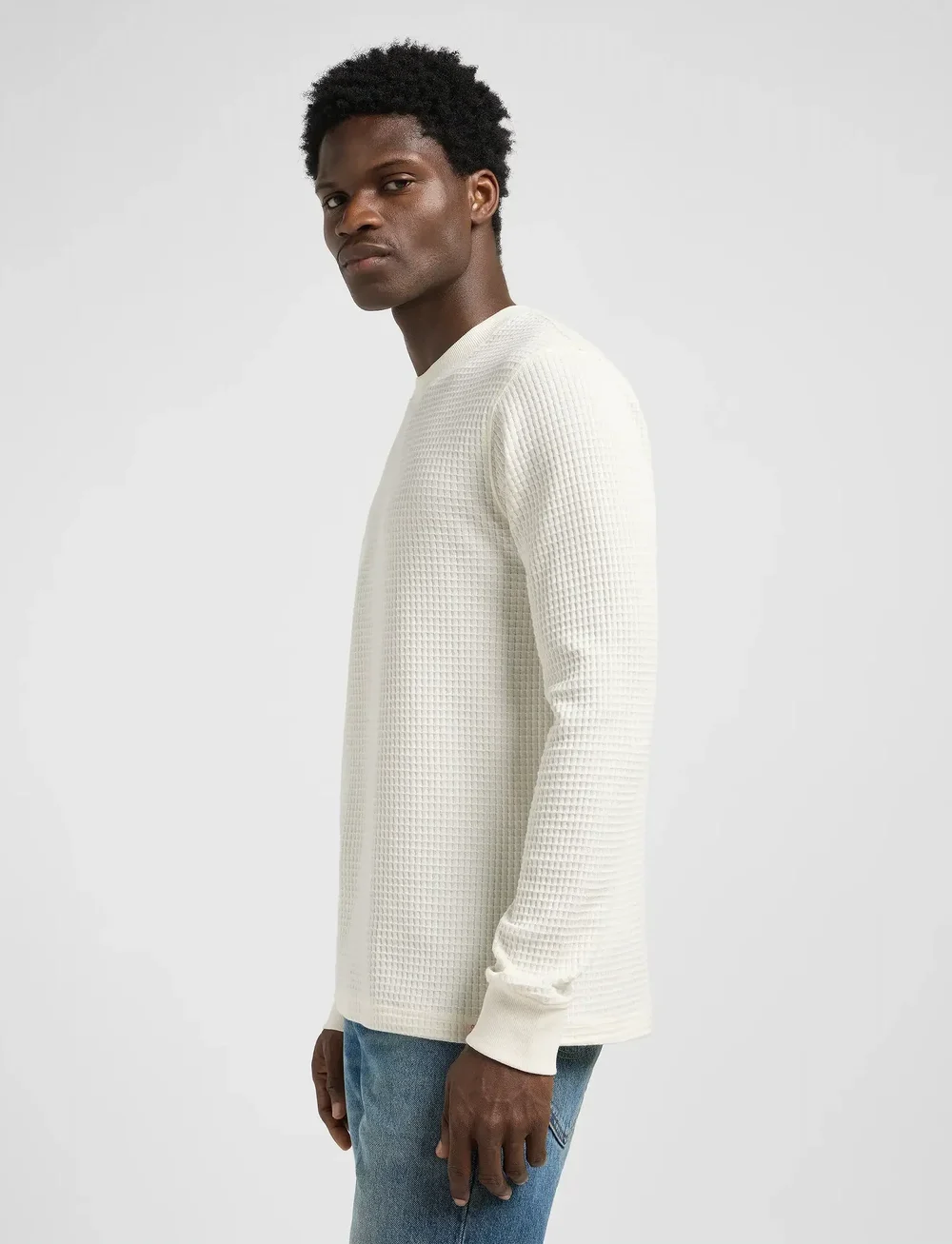 Lee Jeans - LS WAFFLE TEE - pitkähihaiset - ecru - 5