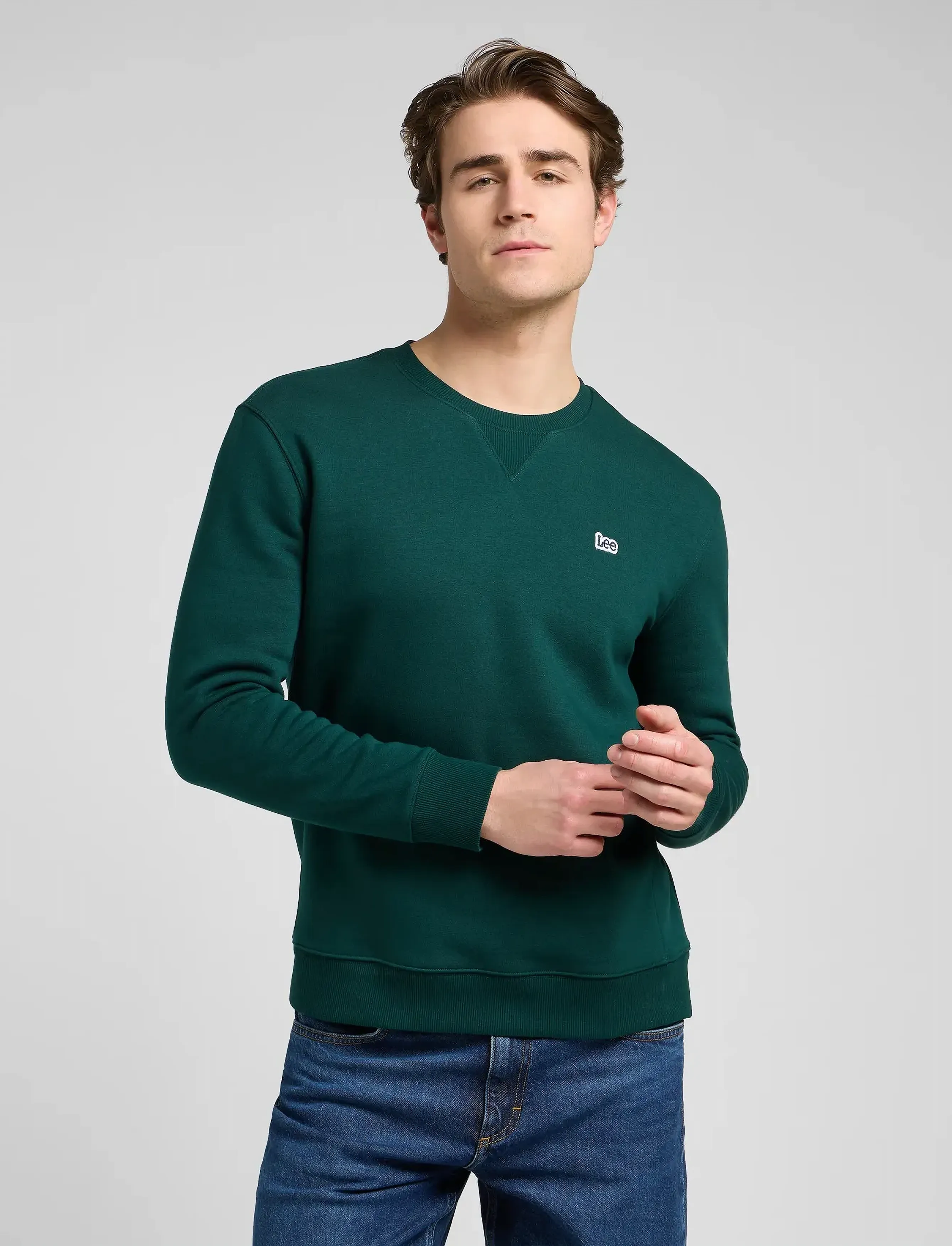 Lee Jeans PATCH CREW SWS - Sweatshirts - JADE FOREST / green