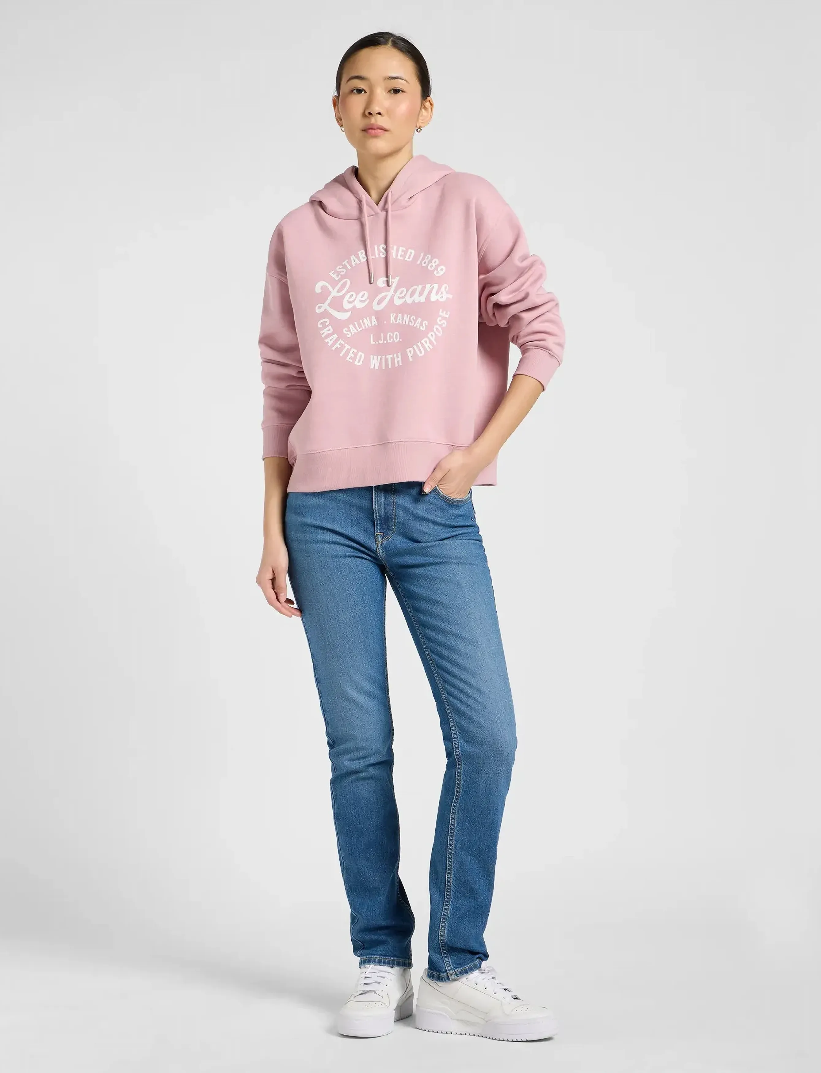Lee Jeans - LOGO HOODIE - hættetrøjer - pretty plum - 4