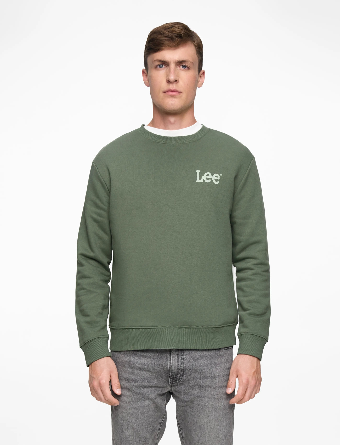 Lee Jeans - WOBBLY LEE SWS - sweatshirts - olive stone - 0