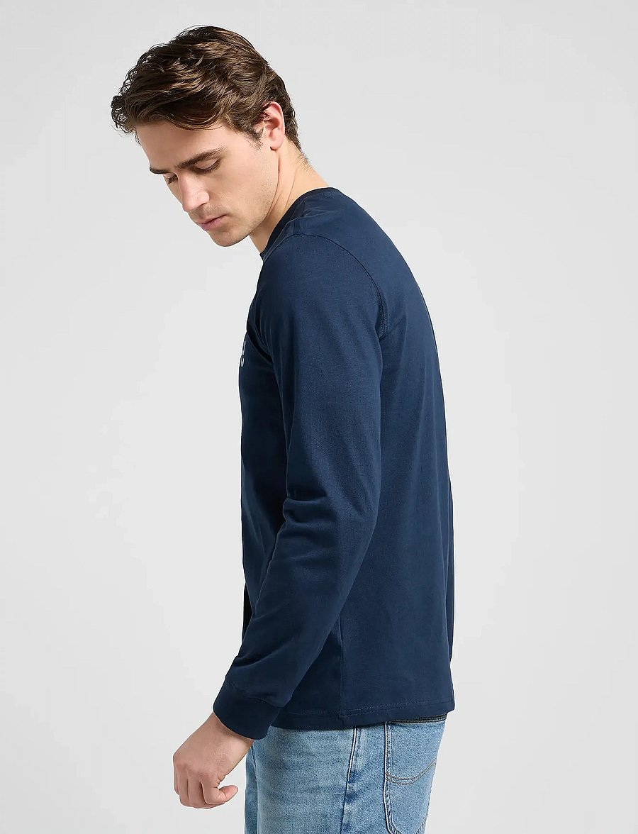 Lee Jeans - LS WOBBLY LEE TEE - langärmelige t-shirts - rivet navy - 5
