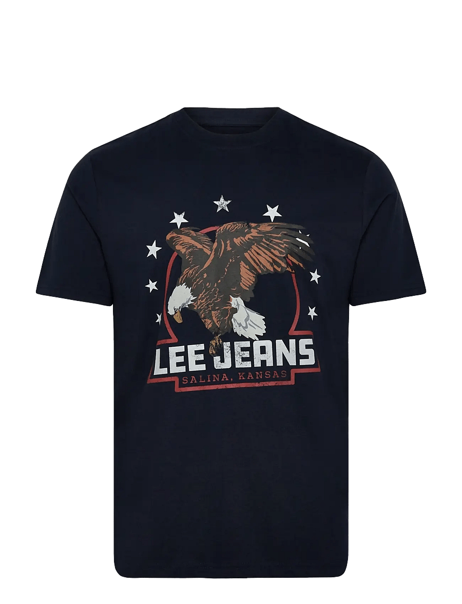 Lee Jeans - ESSENTIAL GRAPHIC TEE - kurzärmelige t-shirts - rivet navy - 1