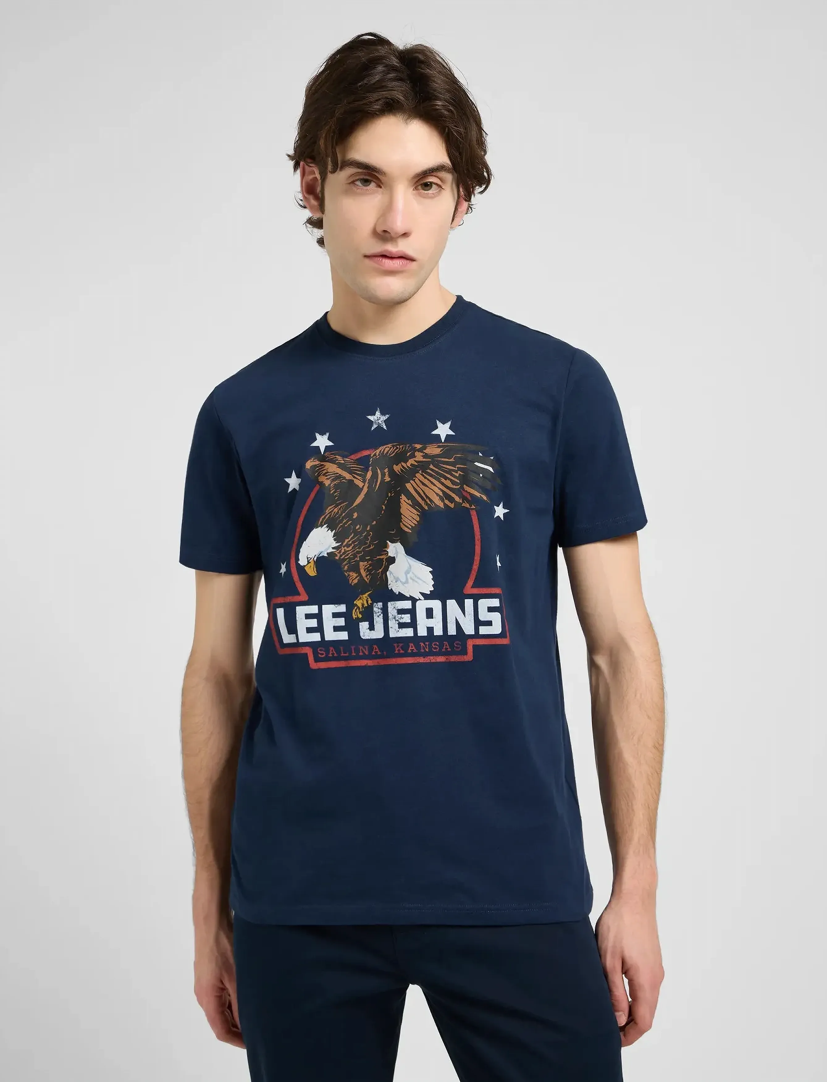 Lee Jeans Essential Graphic Tee, S, Navy, T-Shirts > Kortærmede, Herre