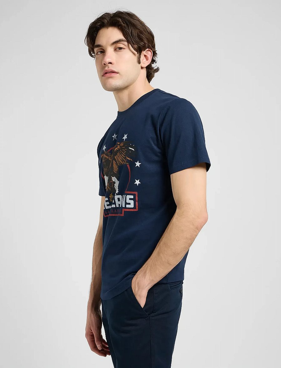 Lee Jeans - ESSENTIAL GRAPHIC TEE - kurzärmelige t-shirts - rivet navy - 5