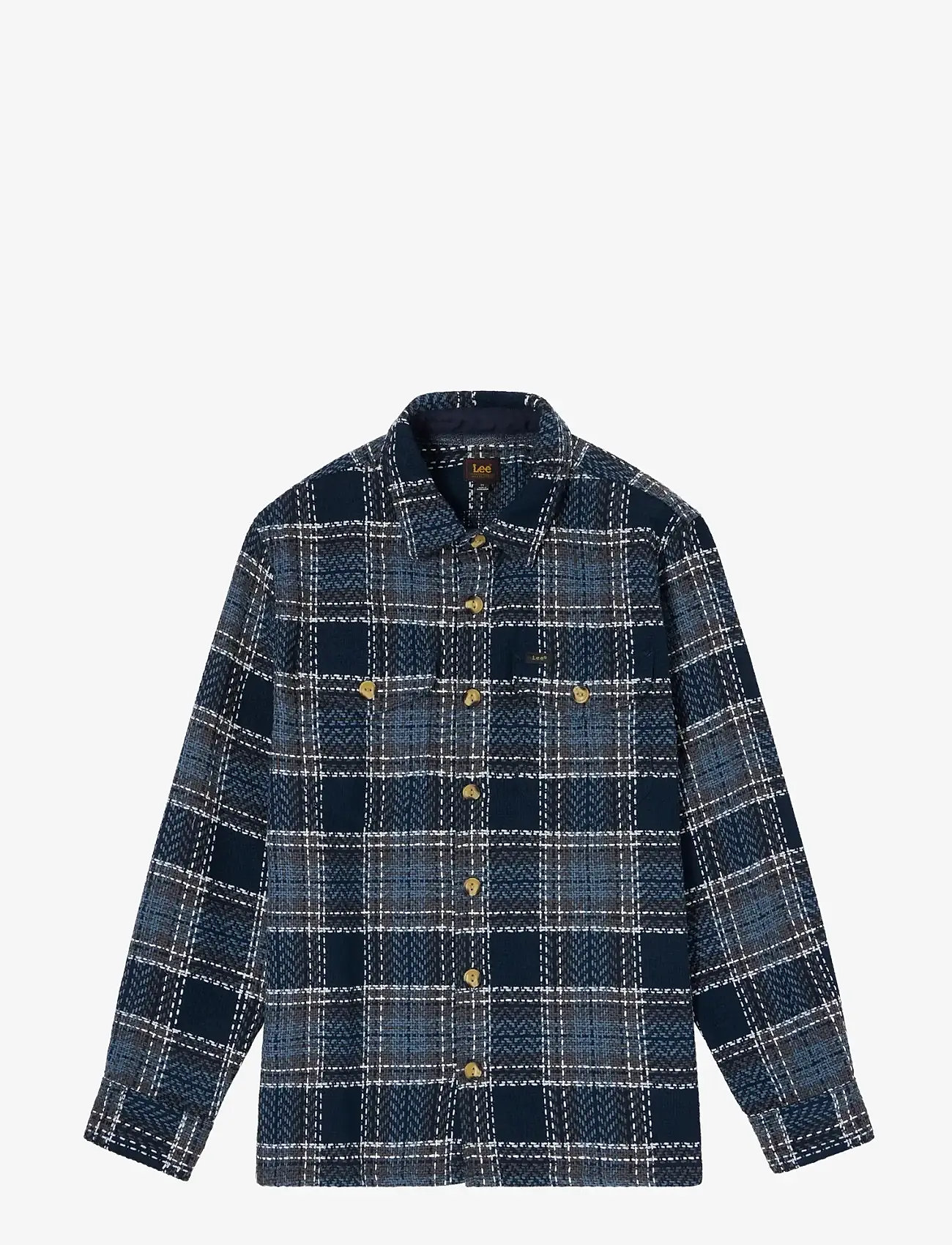 Lee Jeans - TEXTURED 2PKT SHIRT - ruudulised särgid - mood indigo grey plaid - 1