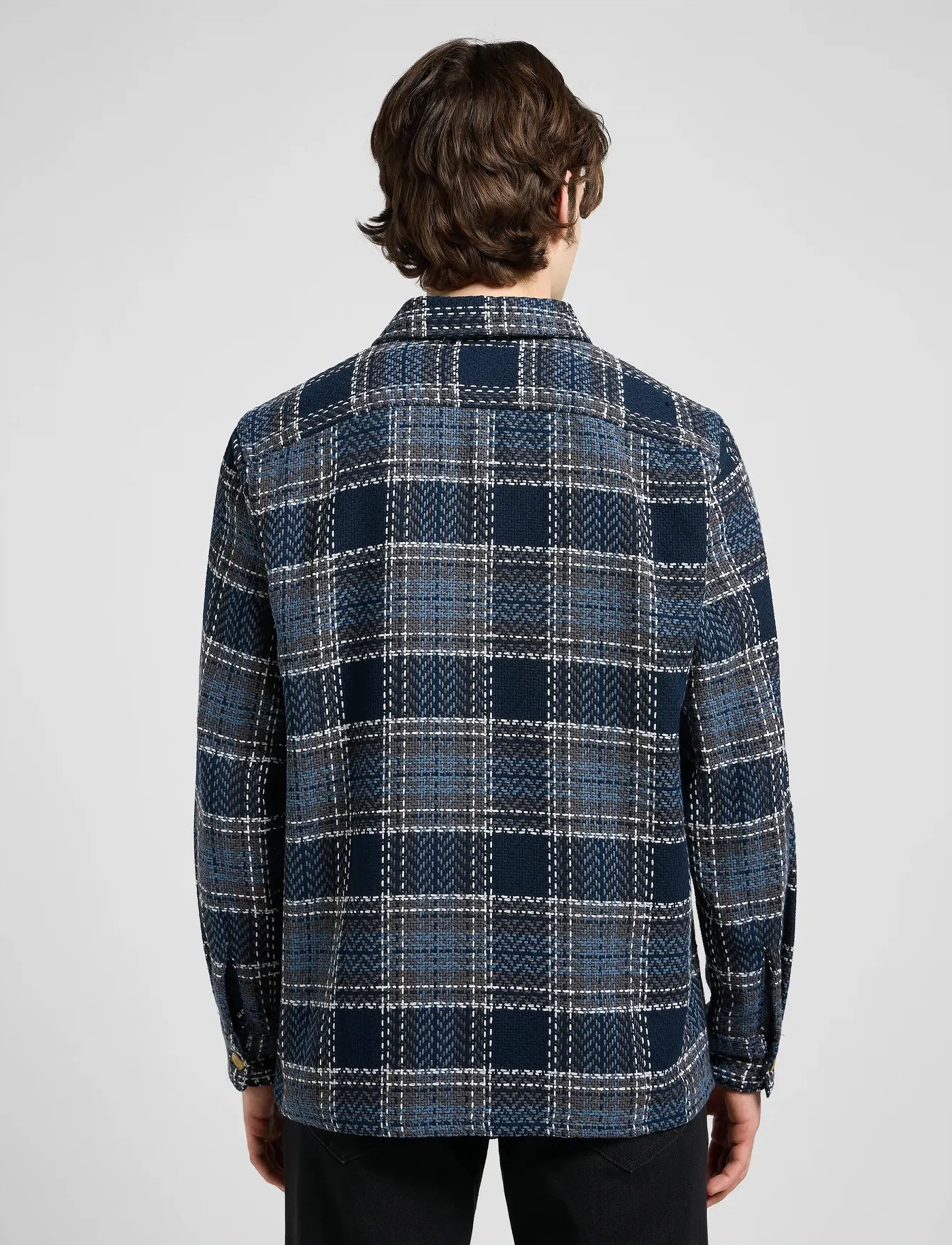 Lee Jeans - TEXTURED 2PKT SHIRT - rutiga skjortor - mood indigo grey plaid - 2