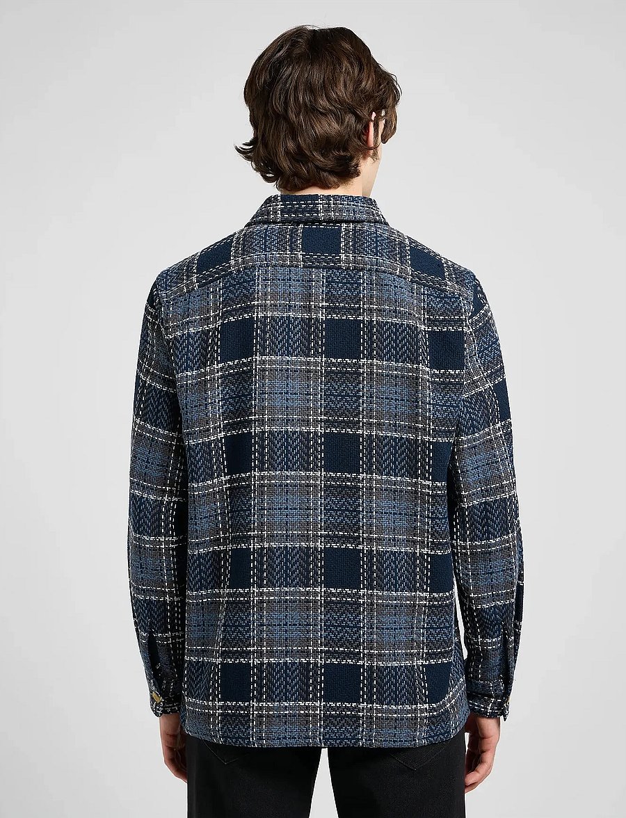 Lee Jeans - TEXTURED 2PKT SHIRT - ternede skjorter - mood indigo grey plaid - 2