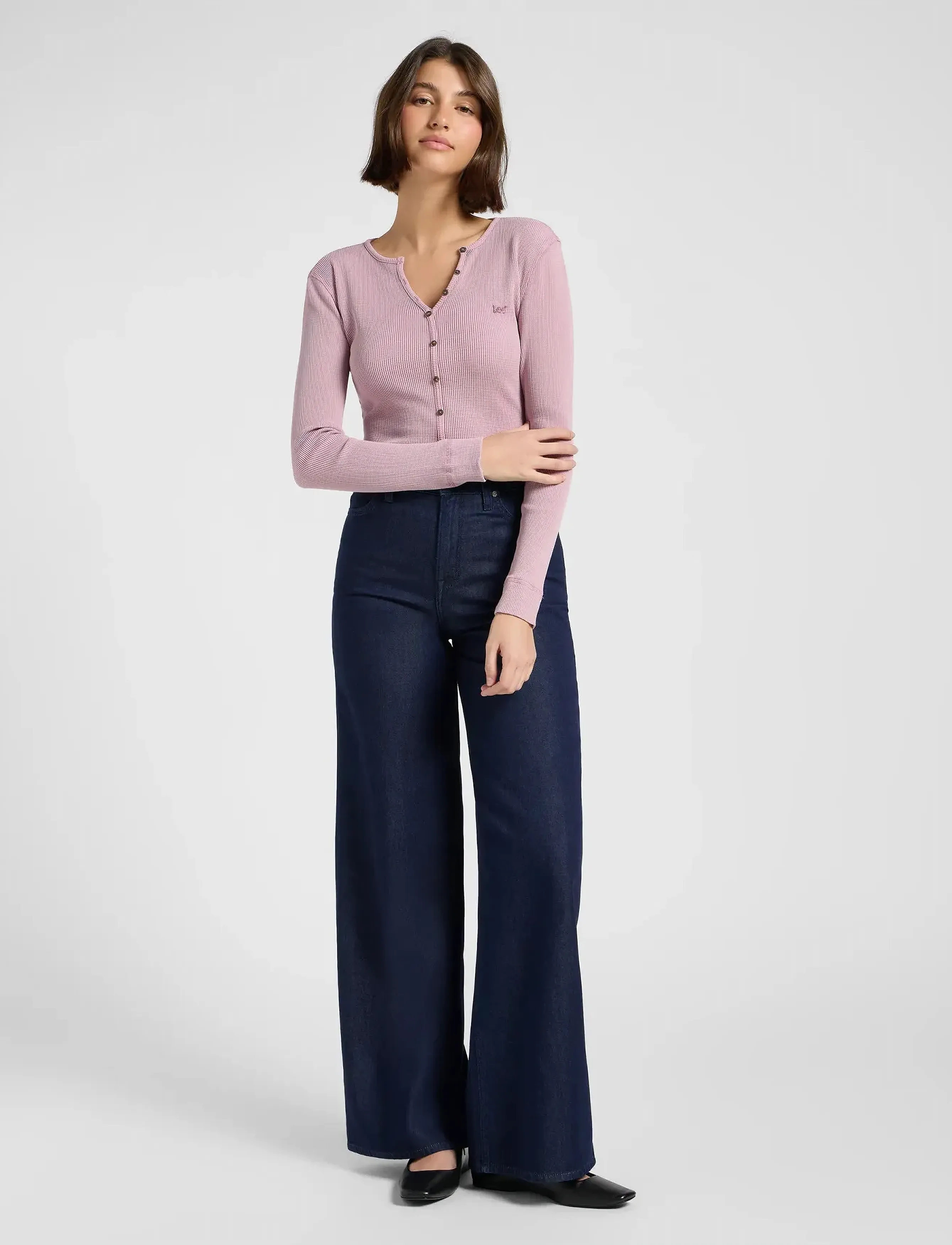 Lee Jeans - WASHED WAFFLE HENLEY - plumberry - 4