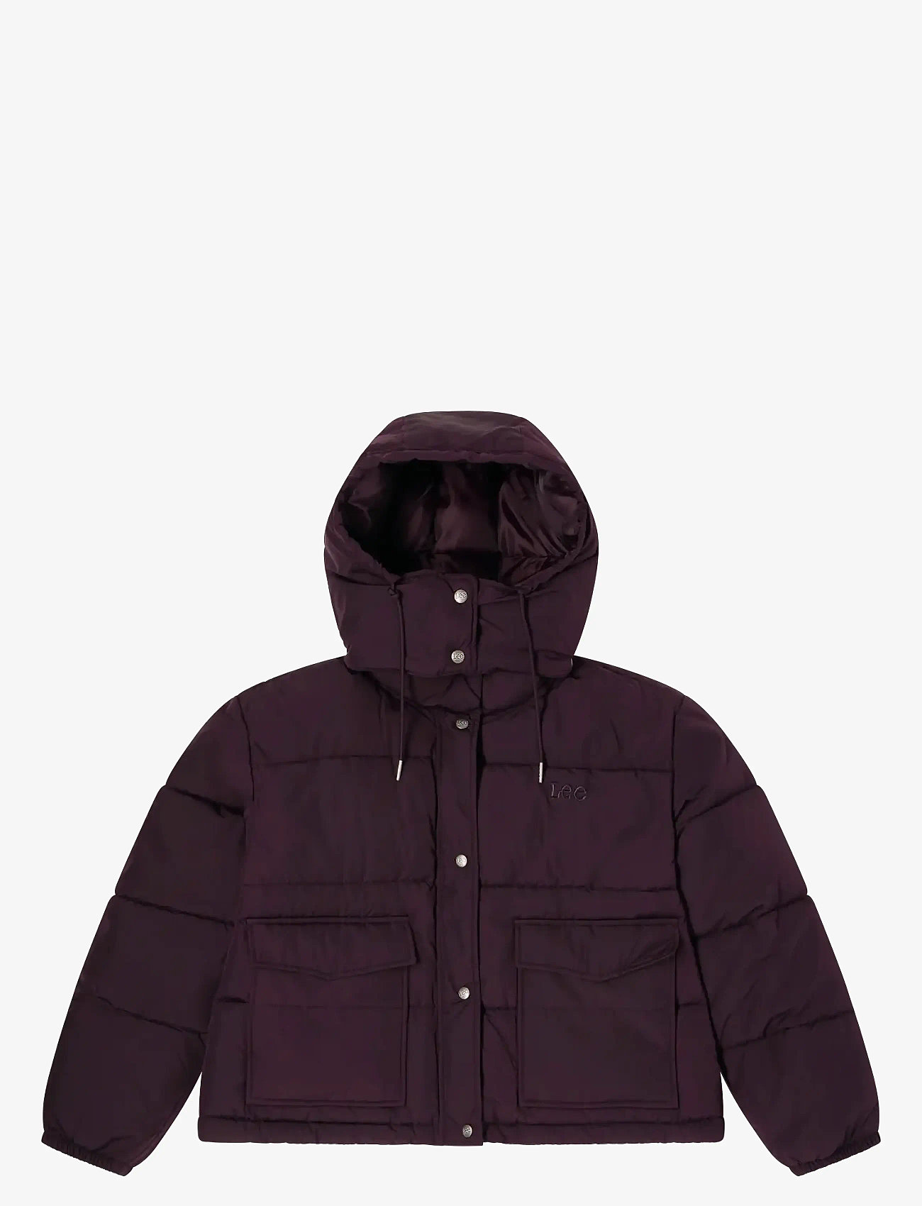 Lee Jeans - SHORT PUFFER WITH HOOD - talvitakit - deep wine - 1