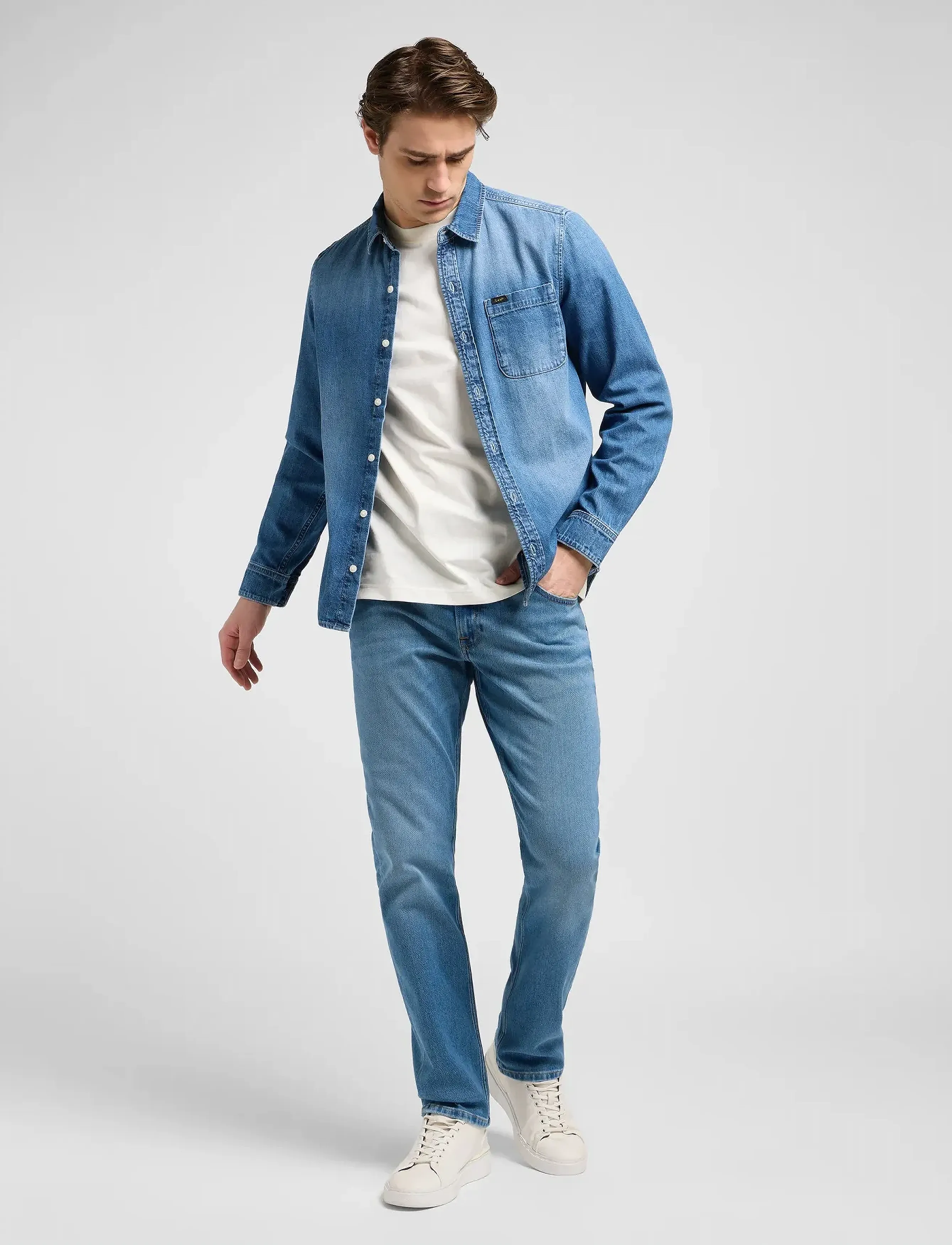 Lee Jeans - BROOKLYN STRAIGHT - tavalised teksad - baleigh - 5
