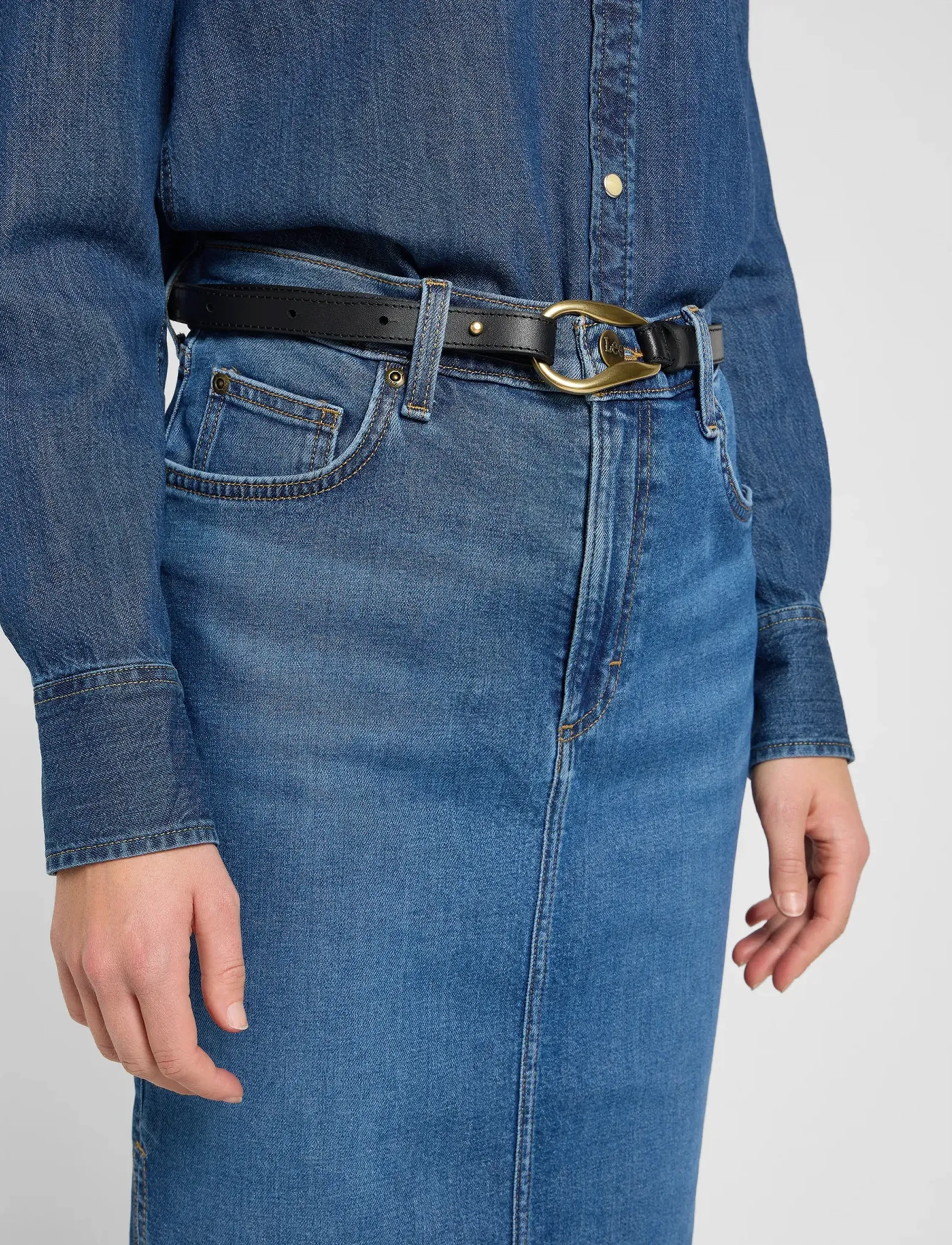 Lee Jeans Loop Belt, 90, Black, Belts > Casual Belt, Dame