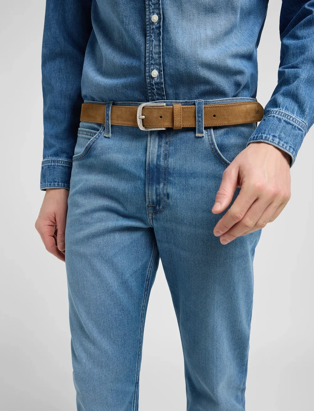 Lee Jeans - SUEDE BELT - klassiska skärp - khaki - 0