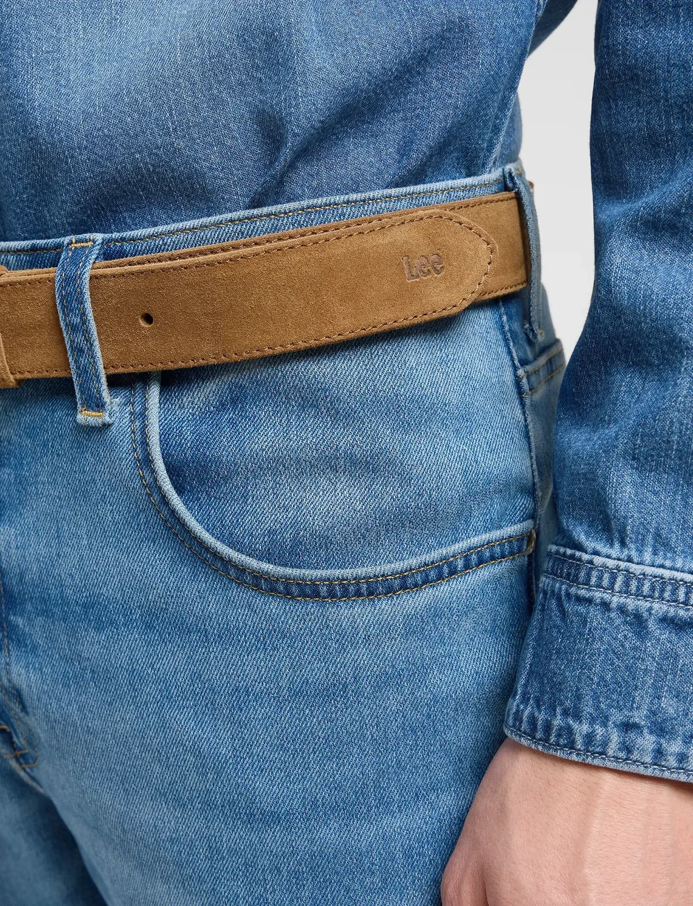 Lee Jeans - SUEDE BELT - klassiska skärp - khaki - 4