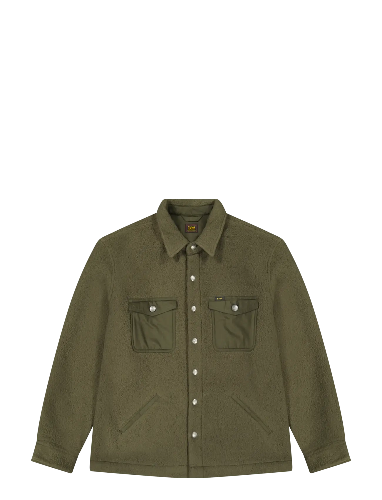Lee Jeans MIXED SHERPA OVERSHIRT - Overshirts - OLIVE NIGHT / green