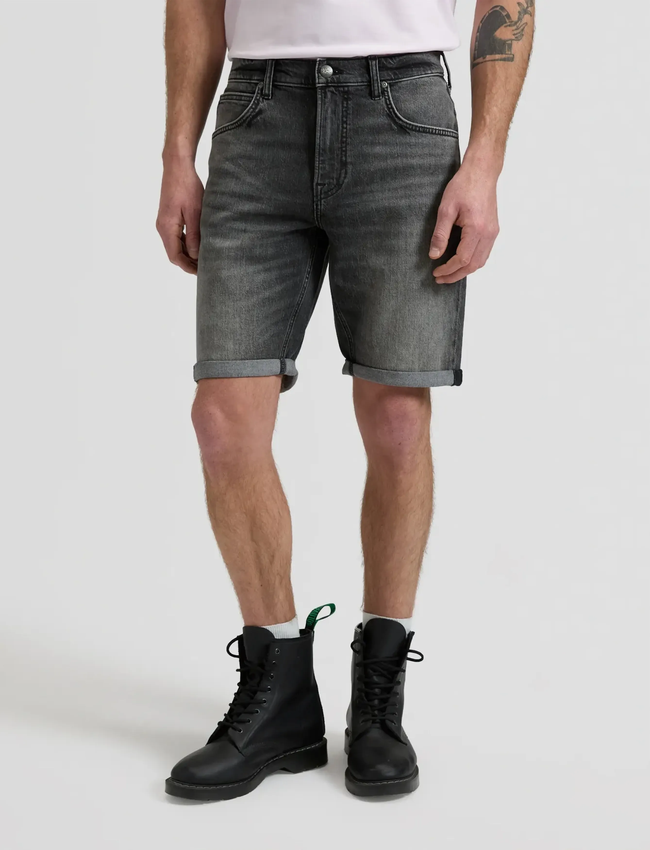 Lee Jeans 5 Pocket Short, 34 x 00, Grey, Shorts > Denim Shorts, Herre