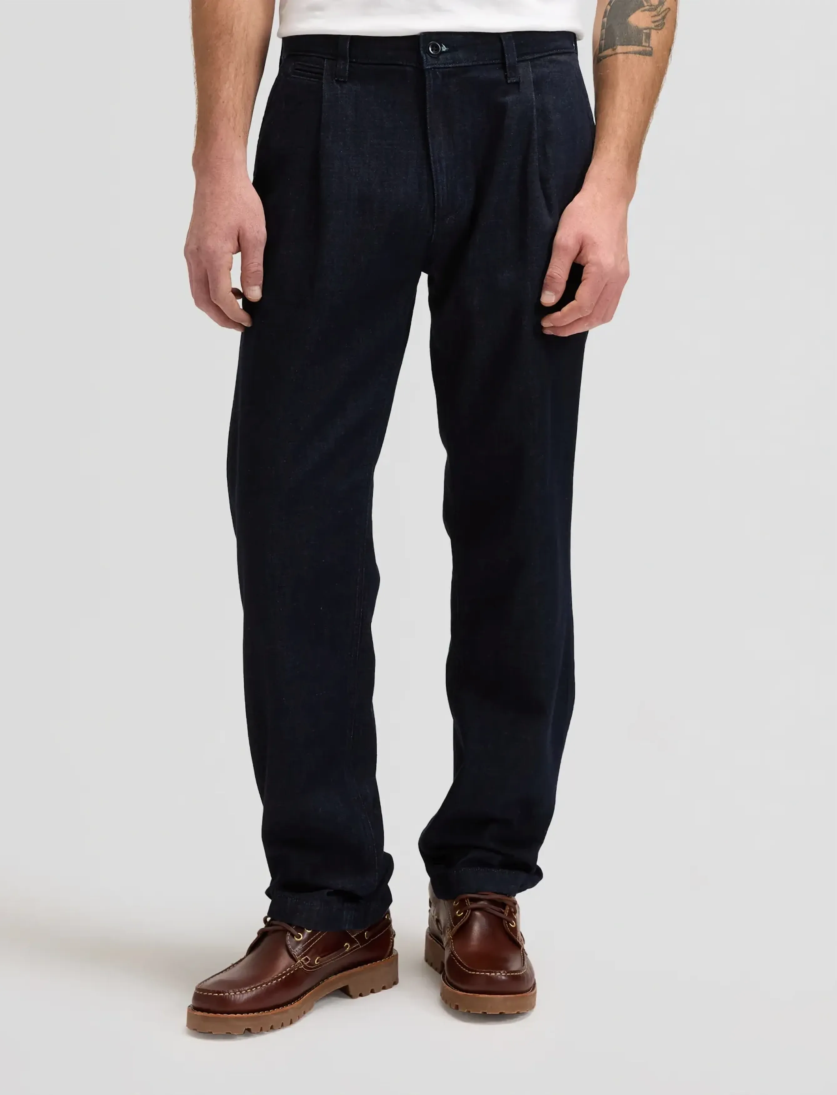 Lee Jeans PLEATED CHINO - Lee Jeans - RINSE / black