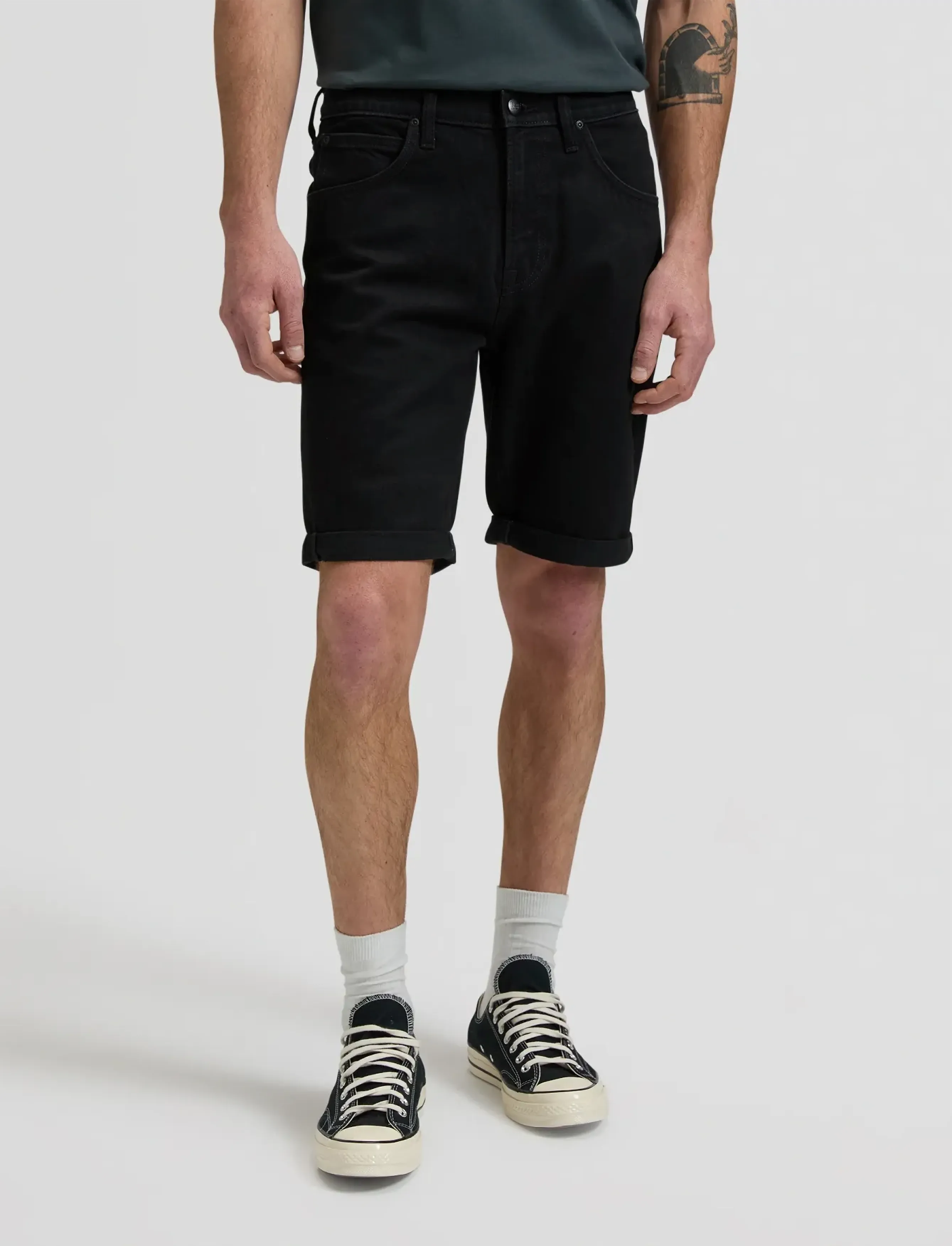 Lee Jeans 5 Pocket Short, 30 x 00, Black, Shorts > Denim Shorts, Herre