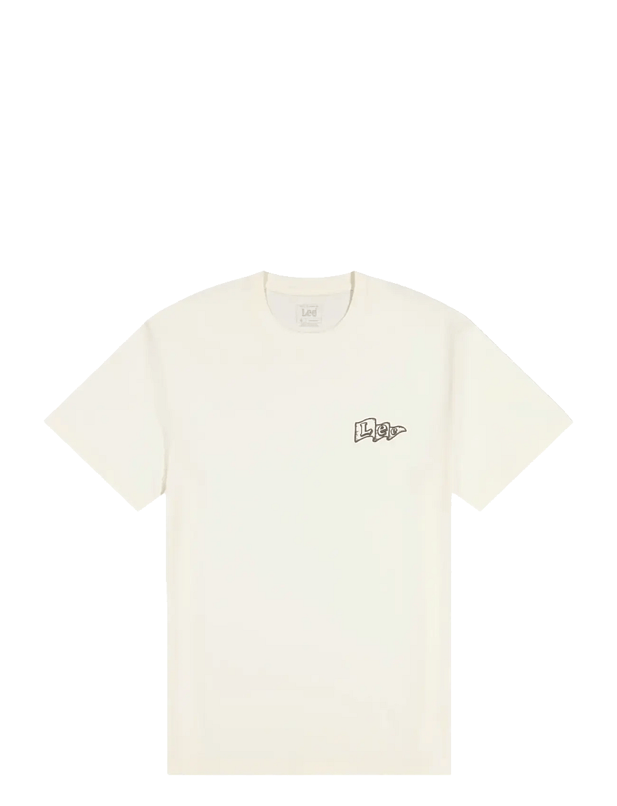 Lee Jeans - LEE FLAG TEE - kortærmede t-shirts - natural - 1
