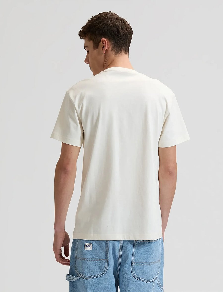 Lee Jeans - LEE FLAG TEE - kortærmede t-shirts - natural - 2