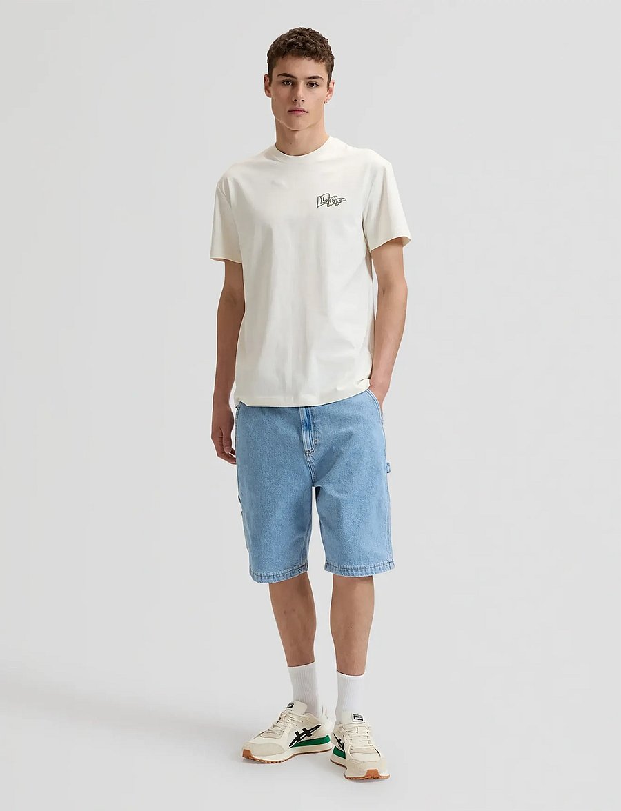 Lee Jeans - LEE FLAG TEE - kortærmede t-shirts - natural - 3