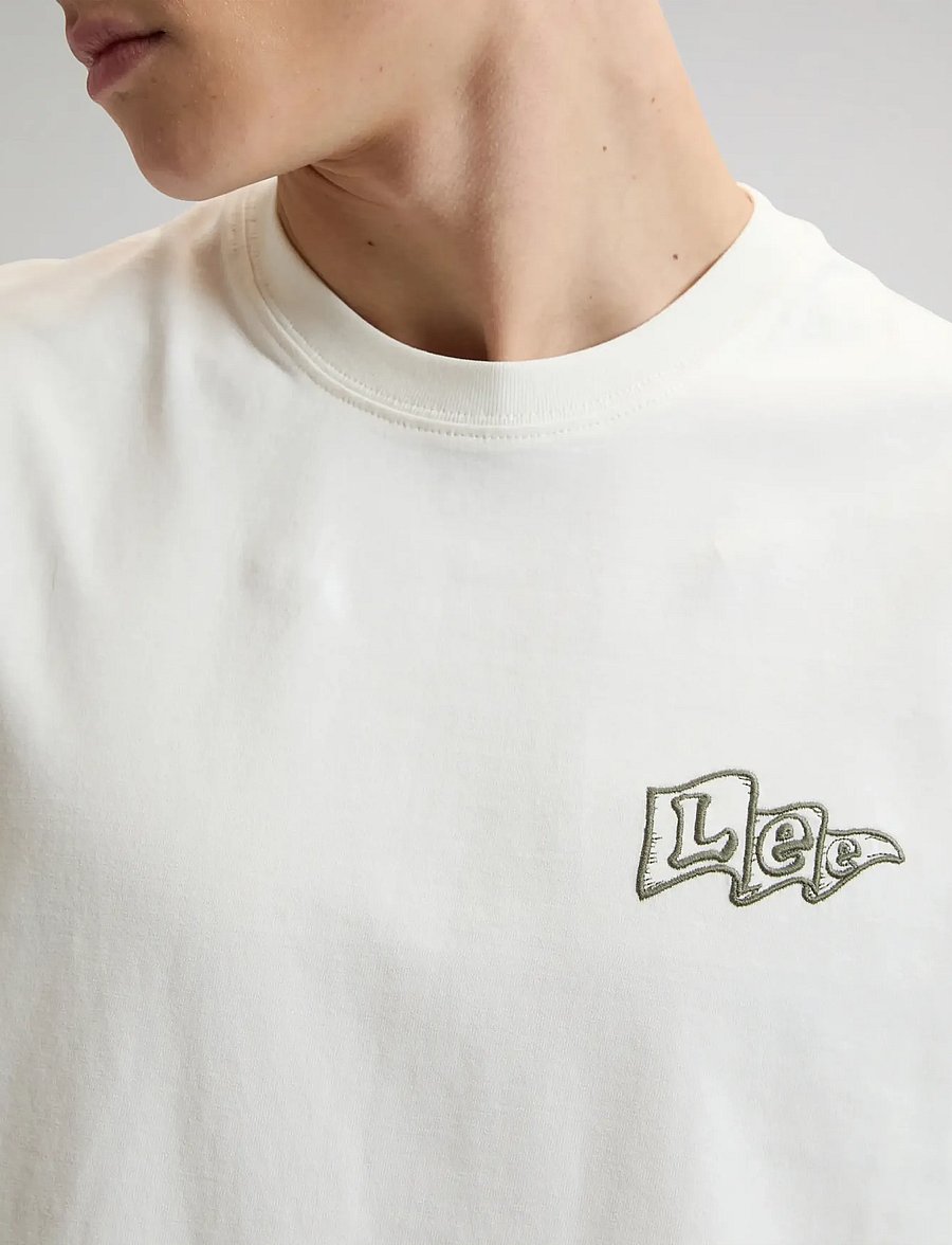Lee Jeans - LEE FLAG TEE - kortærmede t-shirts - natural - 5