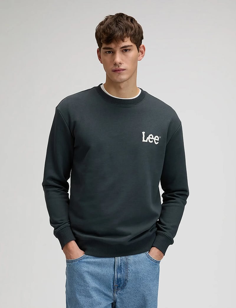 Lee Jeans - WOBBLY LEE SWS - sweatshirts - washed black - 0