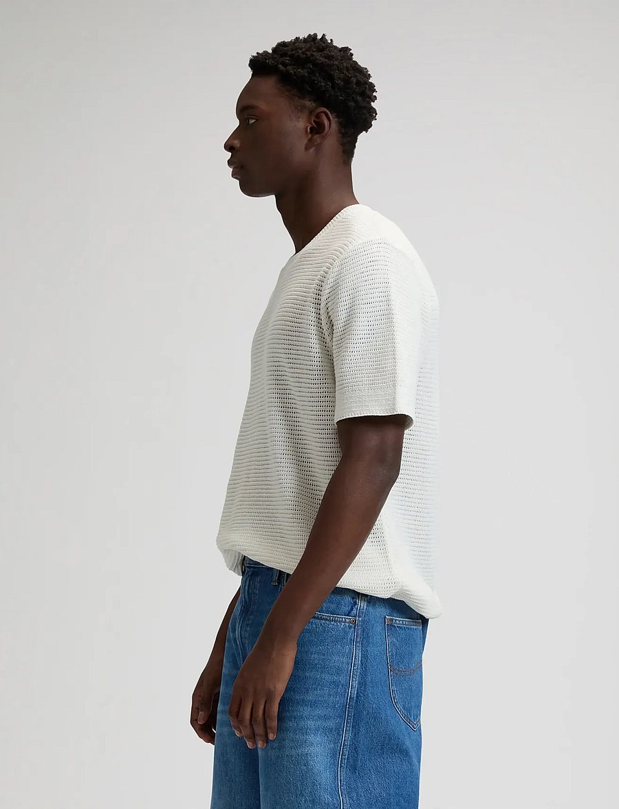 Lee Jeans - CROCHET T - kortärmade t-shirts - natural - 4