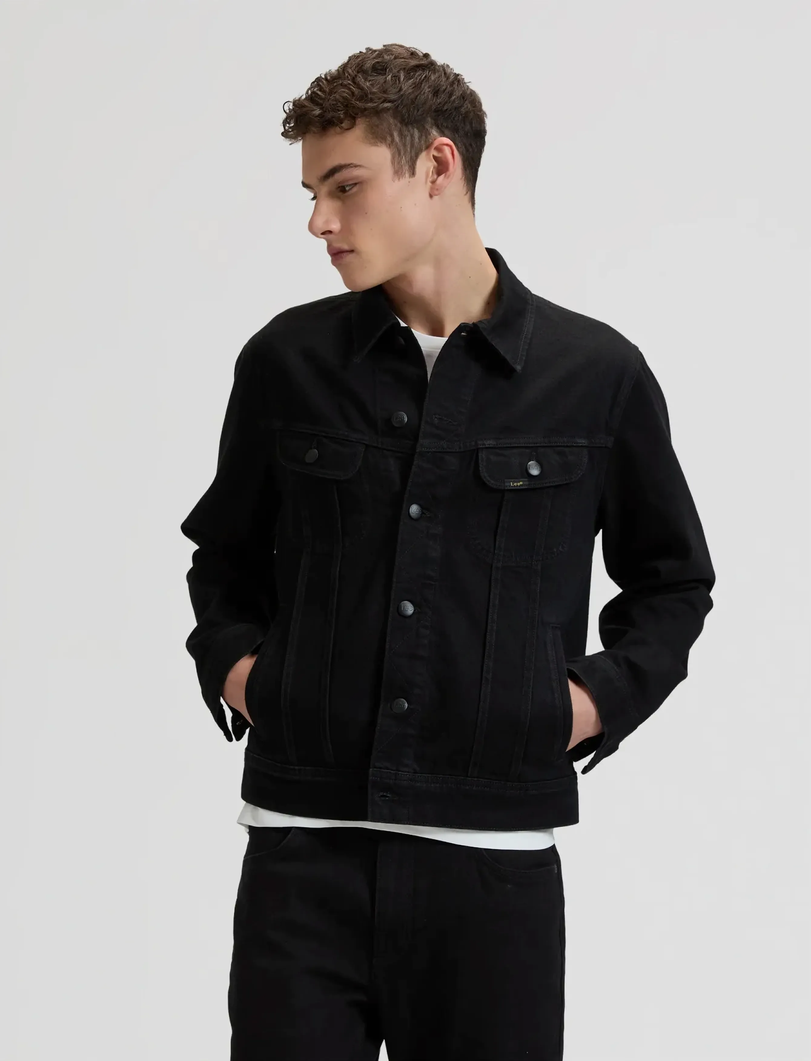 Lee Jeans Rider Jacket, Mænd, Cowboyjakke, Sort, Str: XXL x 00