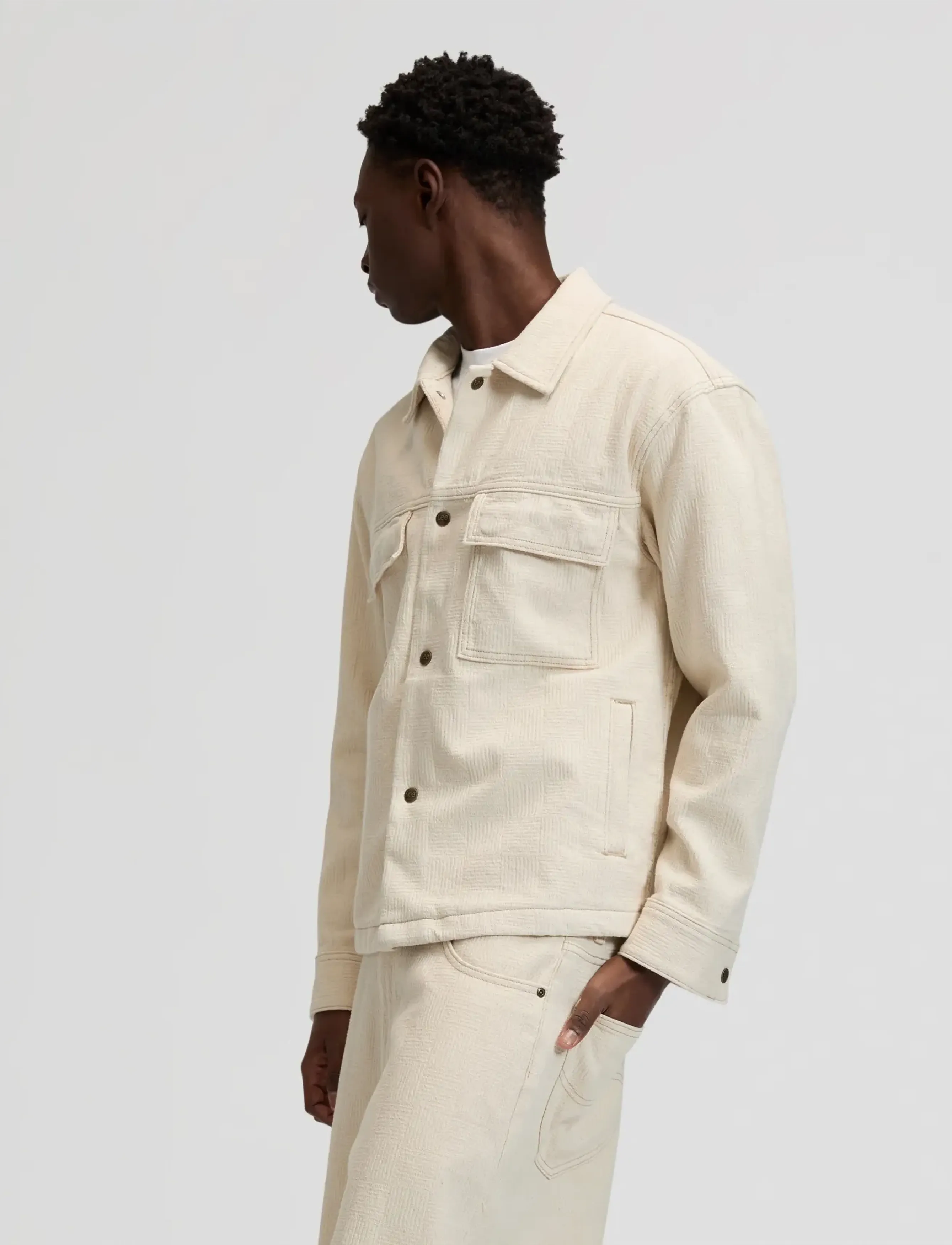 Lee Jeans - JACQUARD JKT - overshirts - natural greige - 4