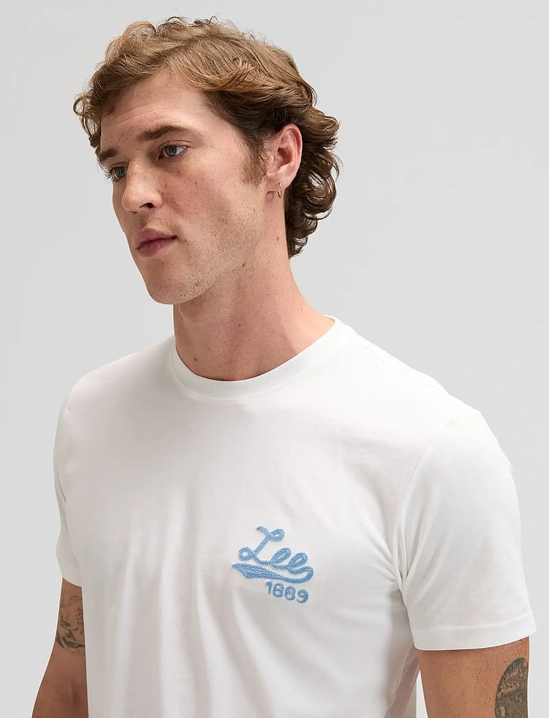 Lee Jeans - LEE STITCH TEE - krótki rękaw - bright white - 5