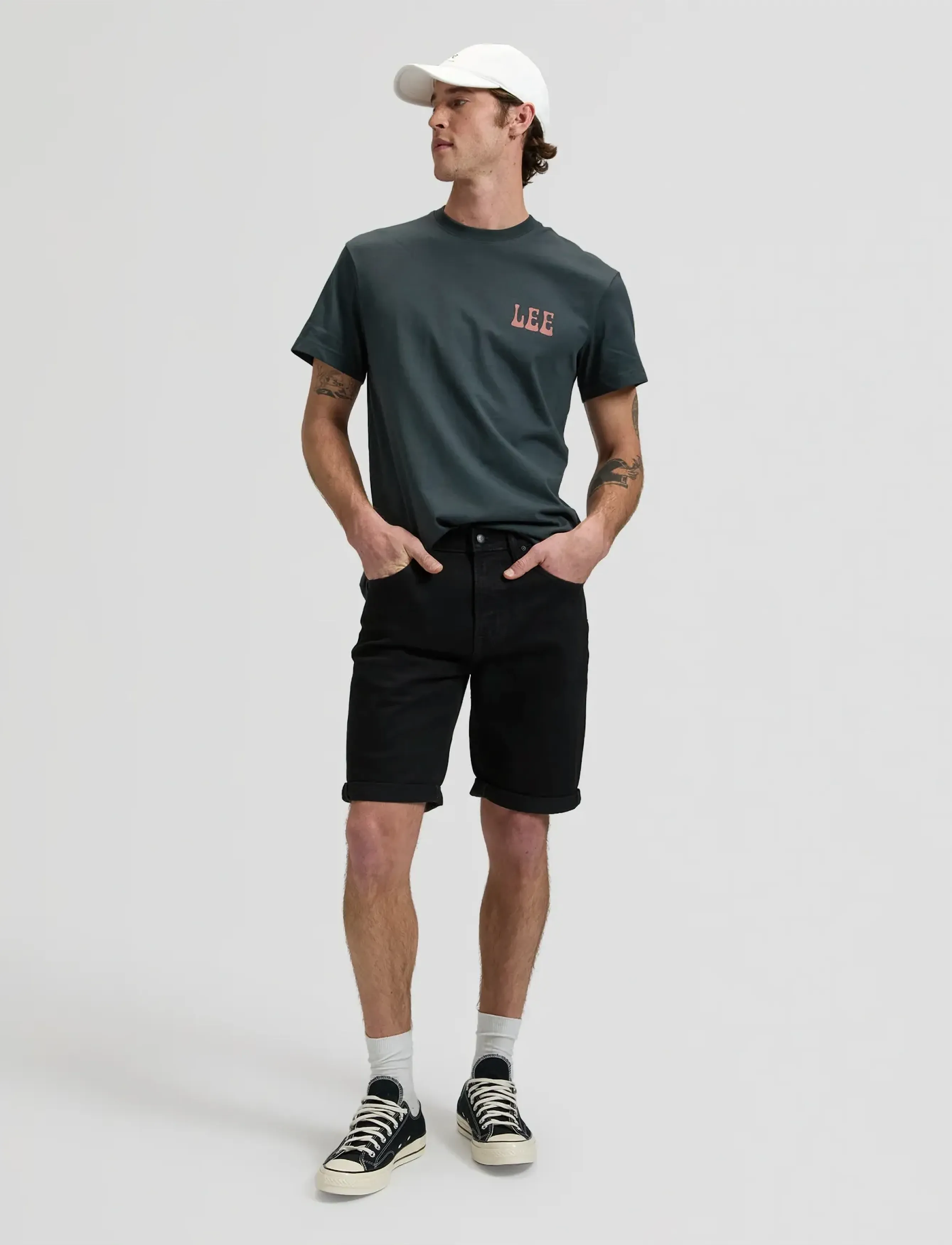 Lee Jeans - LEE VINYL TEE - laagste prijzen - washed black - 4