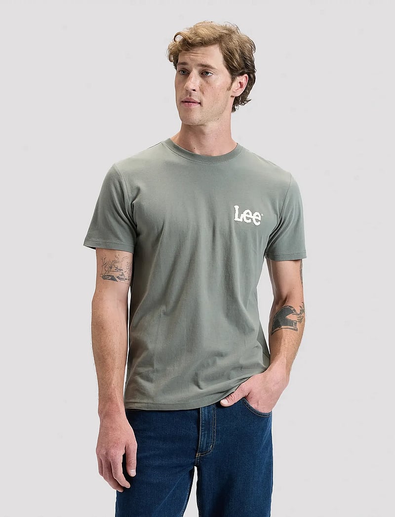 Lee Jeans - MEDIUM WOBBLY LEE TEE - kurzärmelig - lichen olive - 0