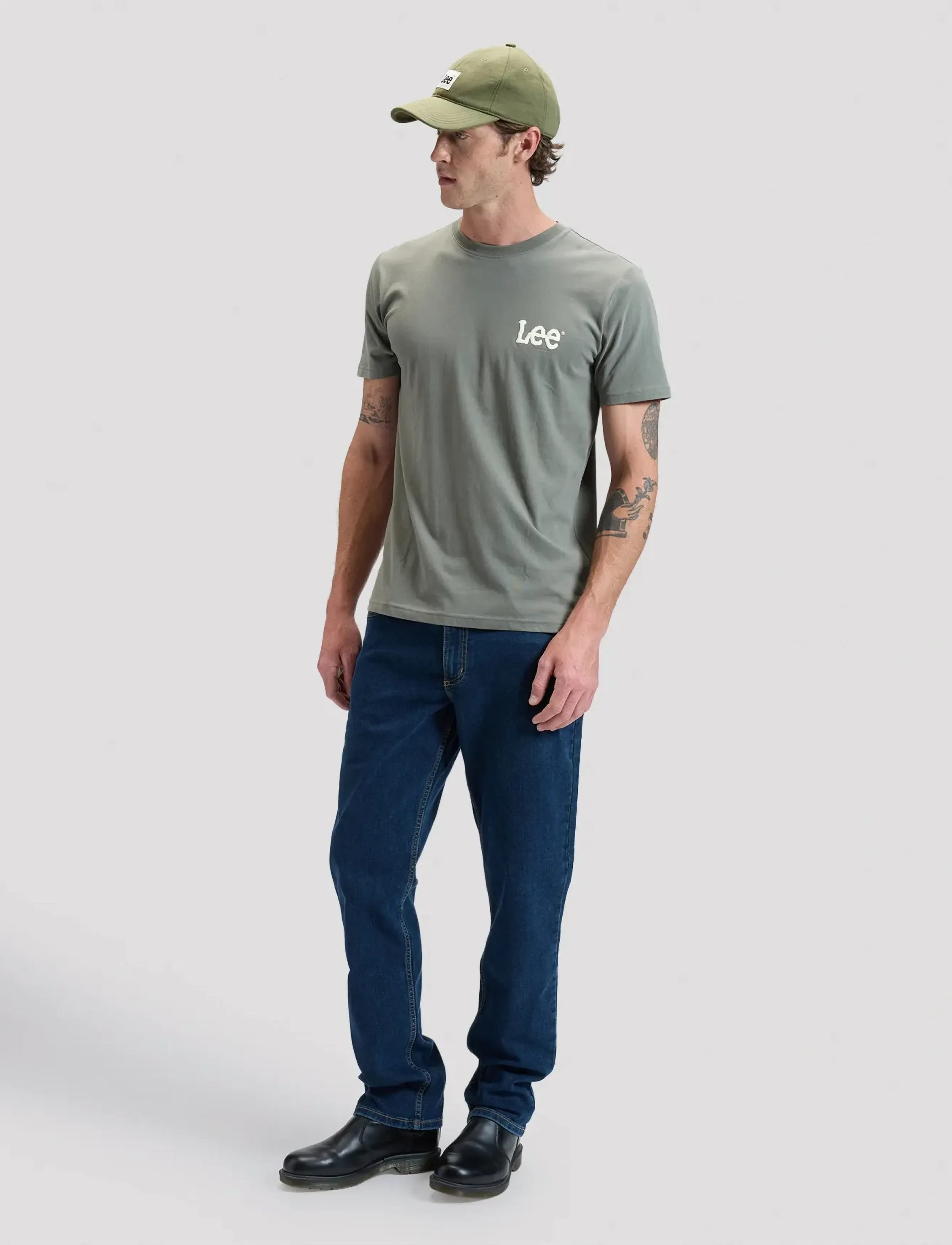 Lee Jeans - MEDIUM WOBBLY LEE TEE - lowest prices - lichen olive - 4