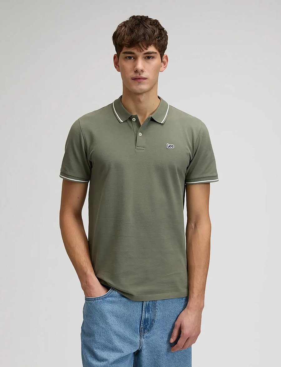 Lee Jeans - PIQUE POLO - kortærmede poloer - lichen olive - 0