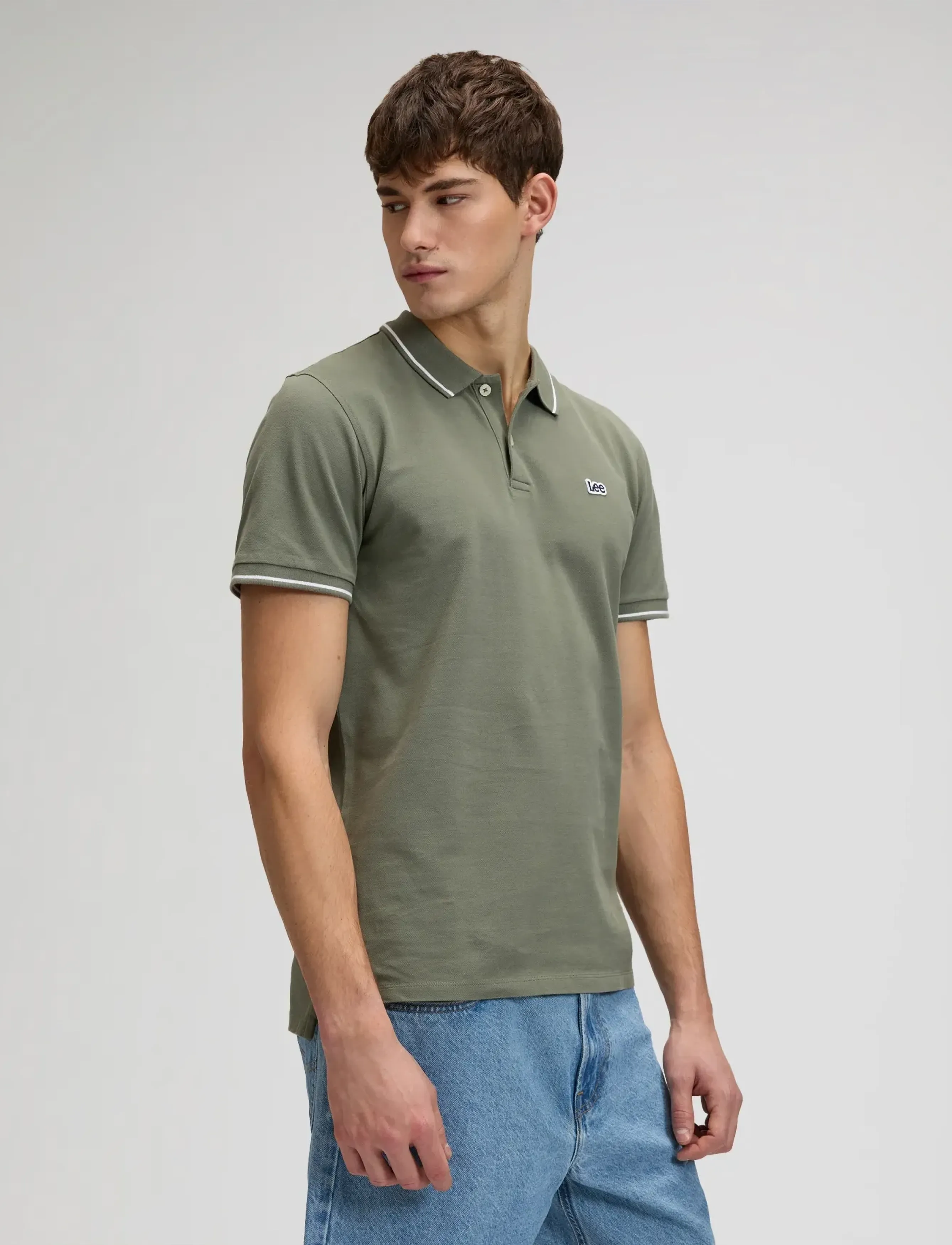 Lee Jeans - PIQUE POLO - lühikeste varrukatega polod - lichen olive - 4