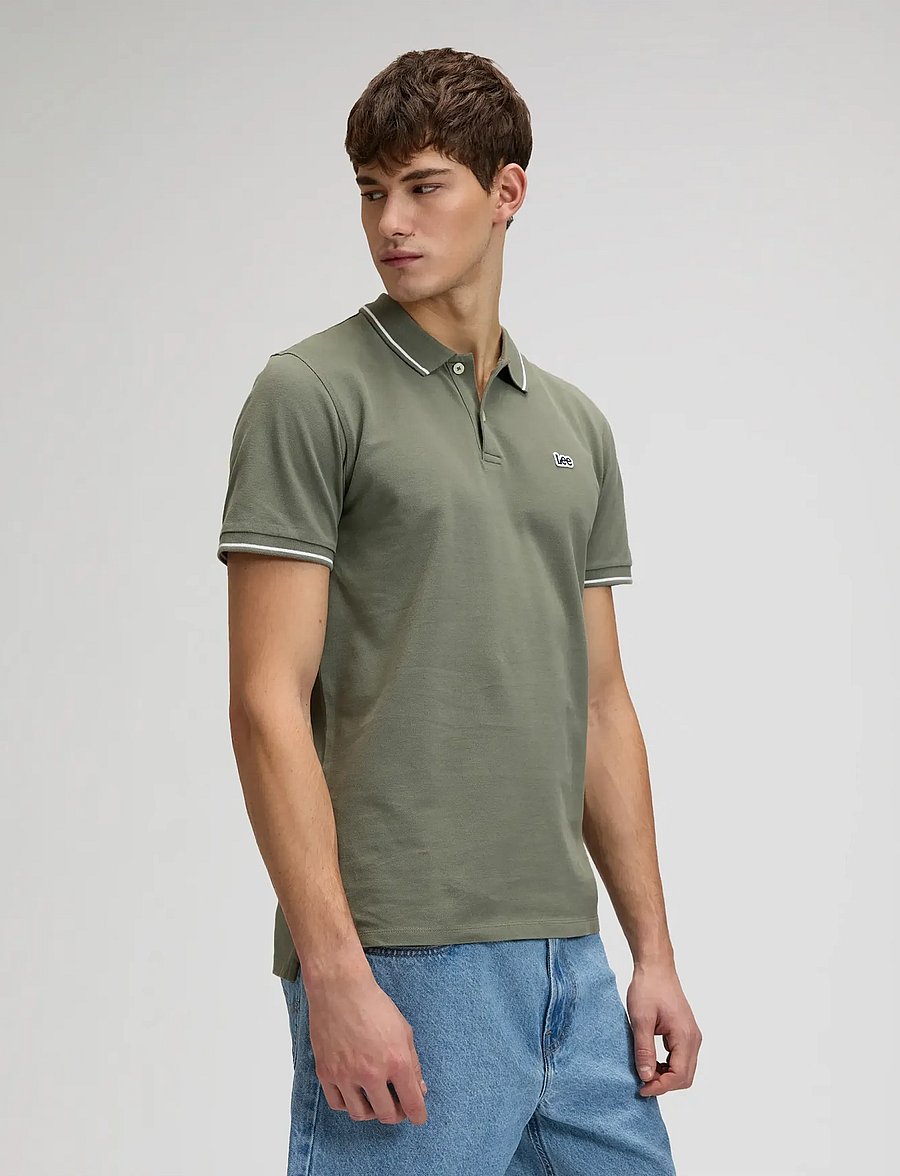 Lee Jeans - PIQUE POLO - kortærmede poloer - lichen olive - 4