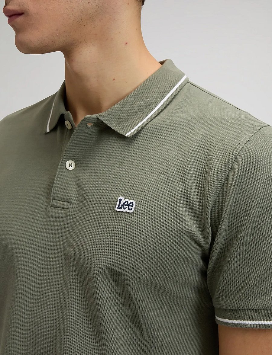 Lee Jeans - PIQUE POLO - kortærmede poloer - lichen olive - 5