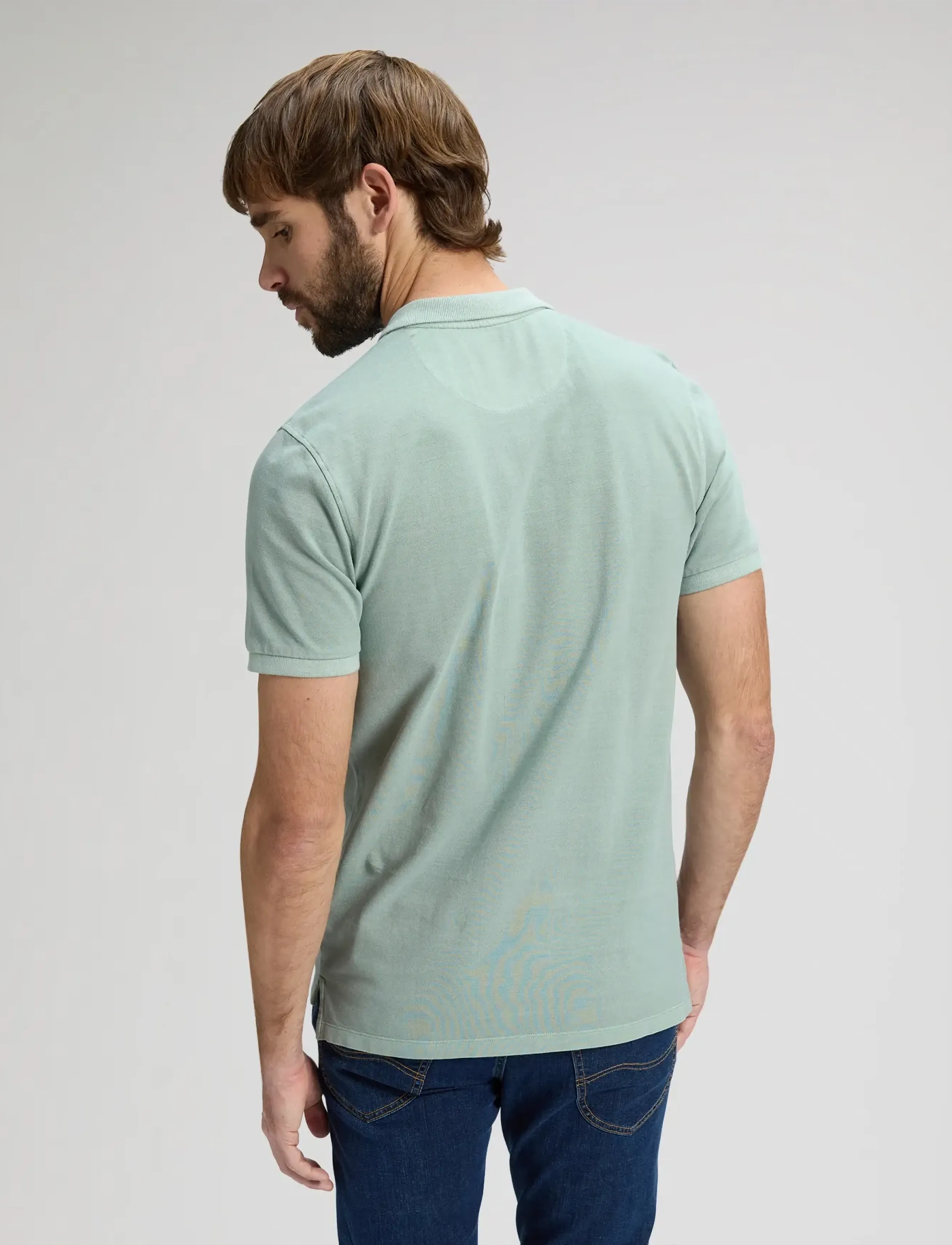 Lee Jeans - GARMENT DYE POLO - krótki rękaw - desert sage - 2