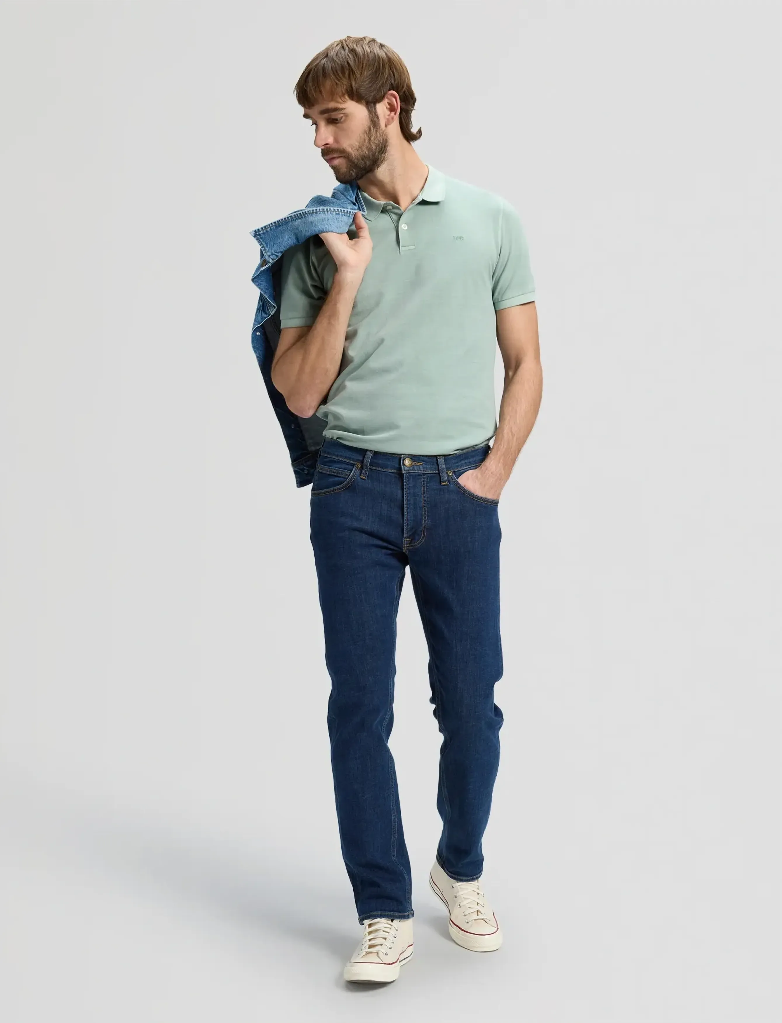Lee Jeans - GARMENT DYE POLO - krótki rękaw - desert sage - 3