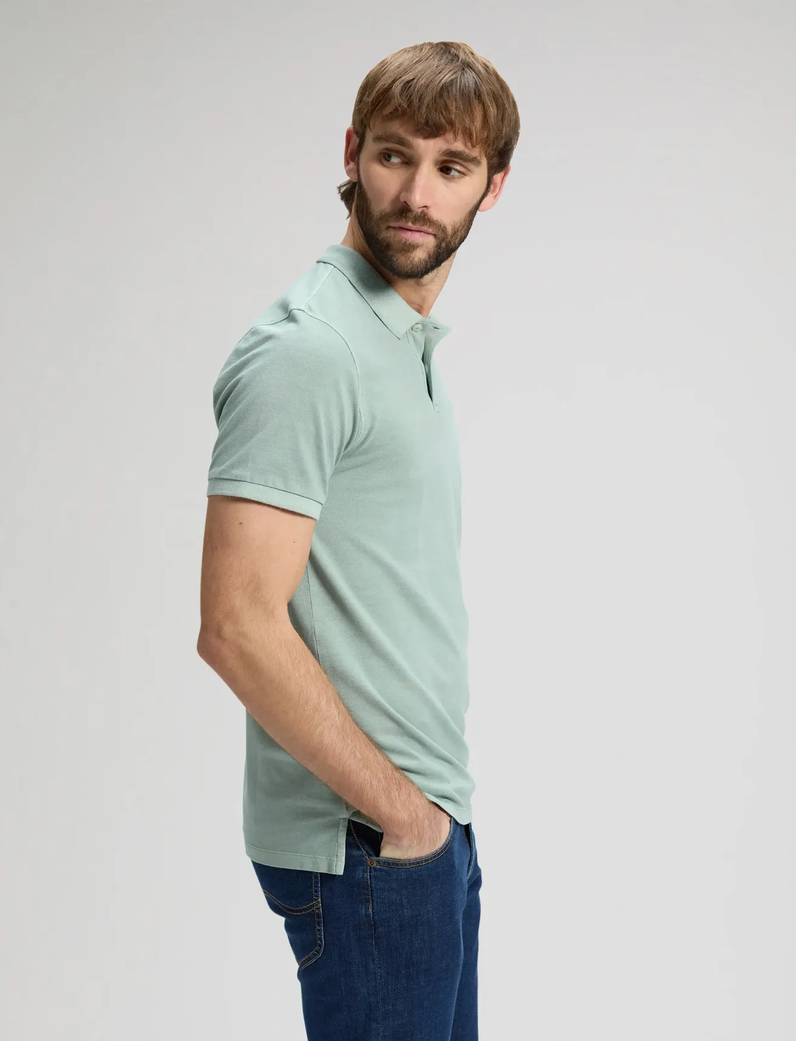 Lee Jeans - GARMENT DYE POLO - krótki rękaw - desert sage - 4