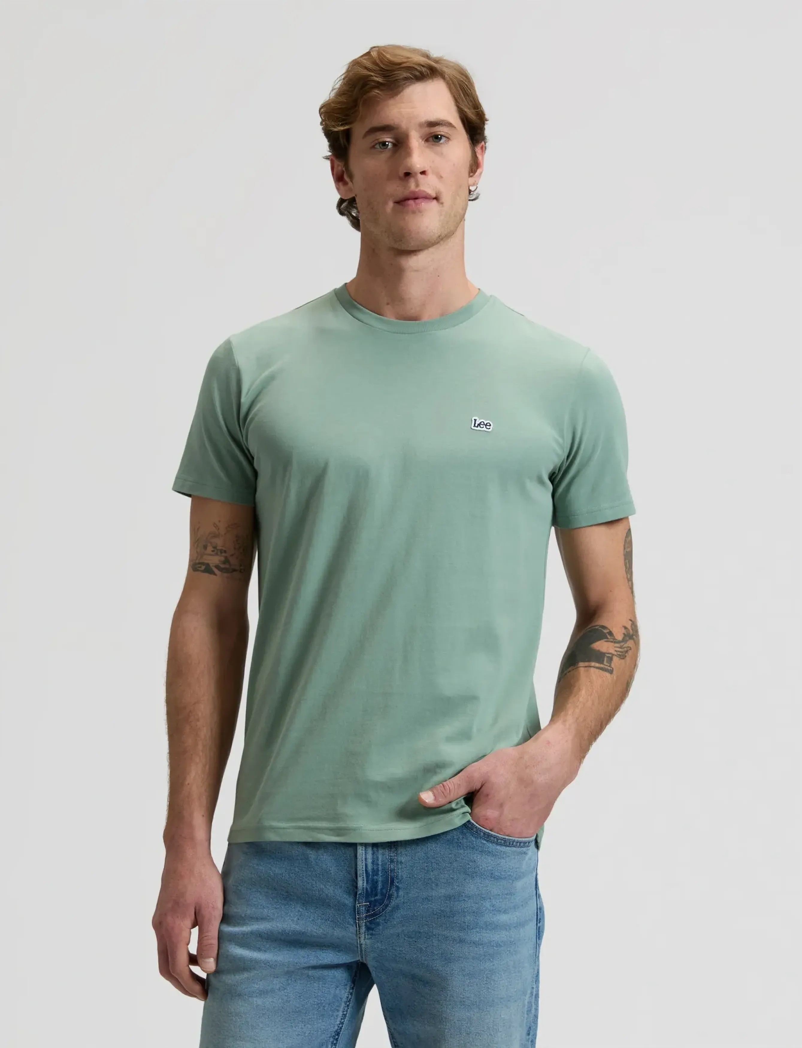Lee Jeans SS PATCH LOGO TEE - Kleidung - DESERT SAGE / blue
