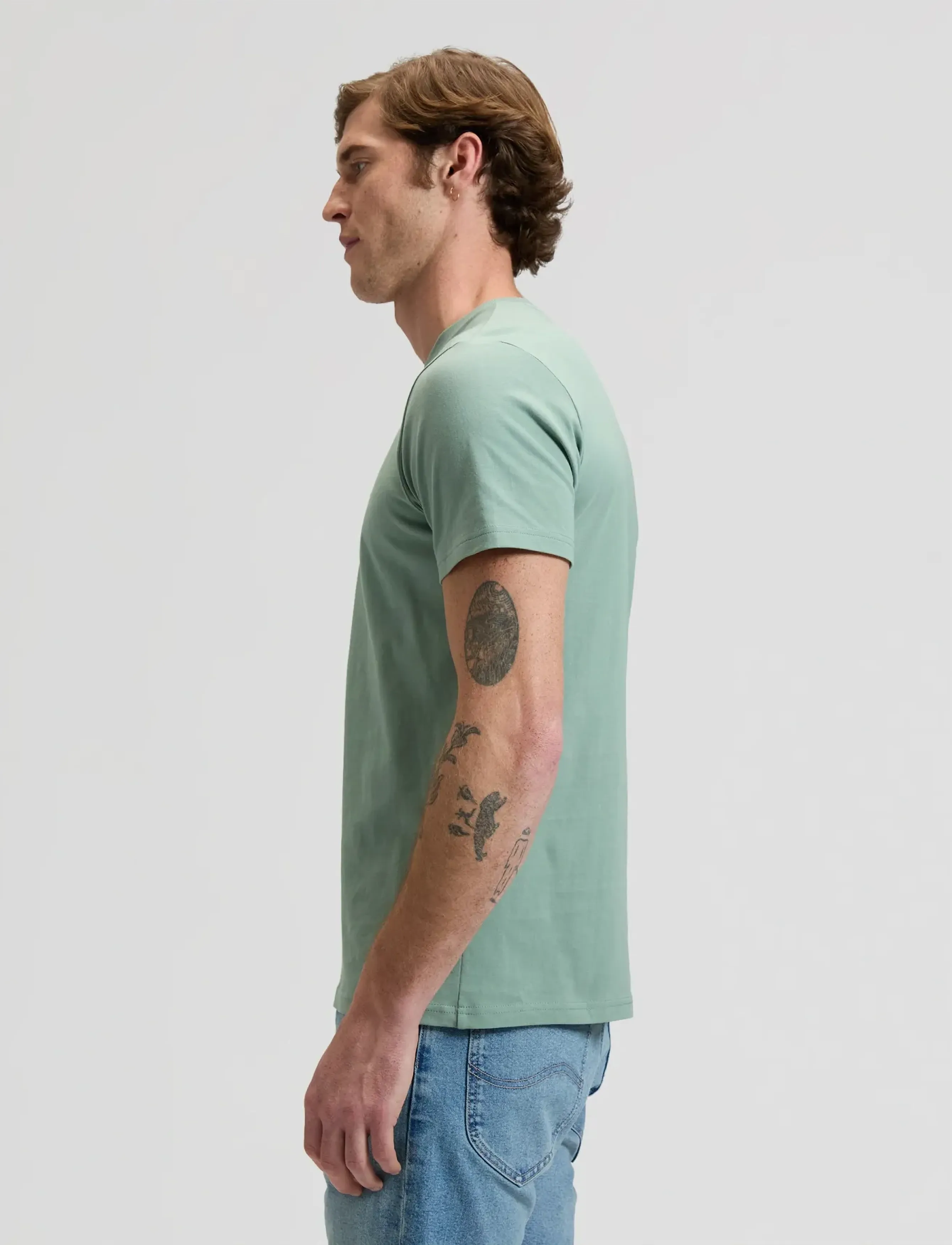 Lee Jeans - SS PATCH LOGO TEE - efterårstøj - desert sage - 4