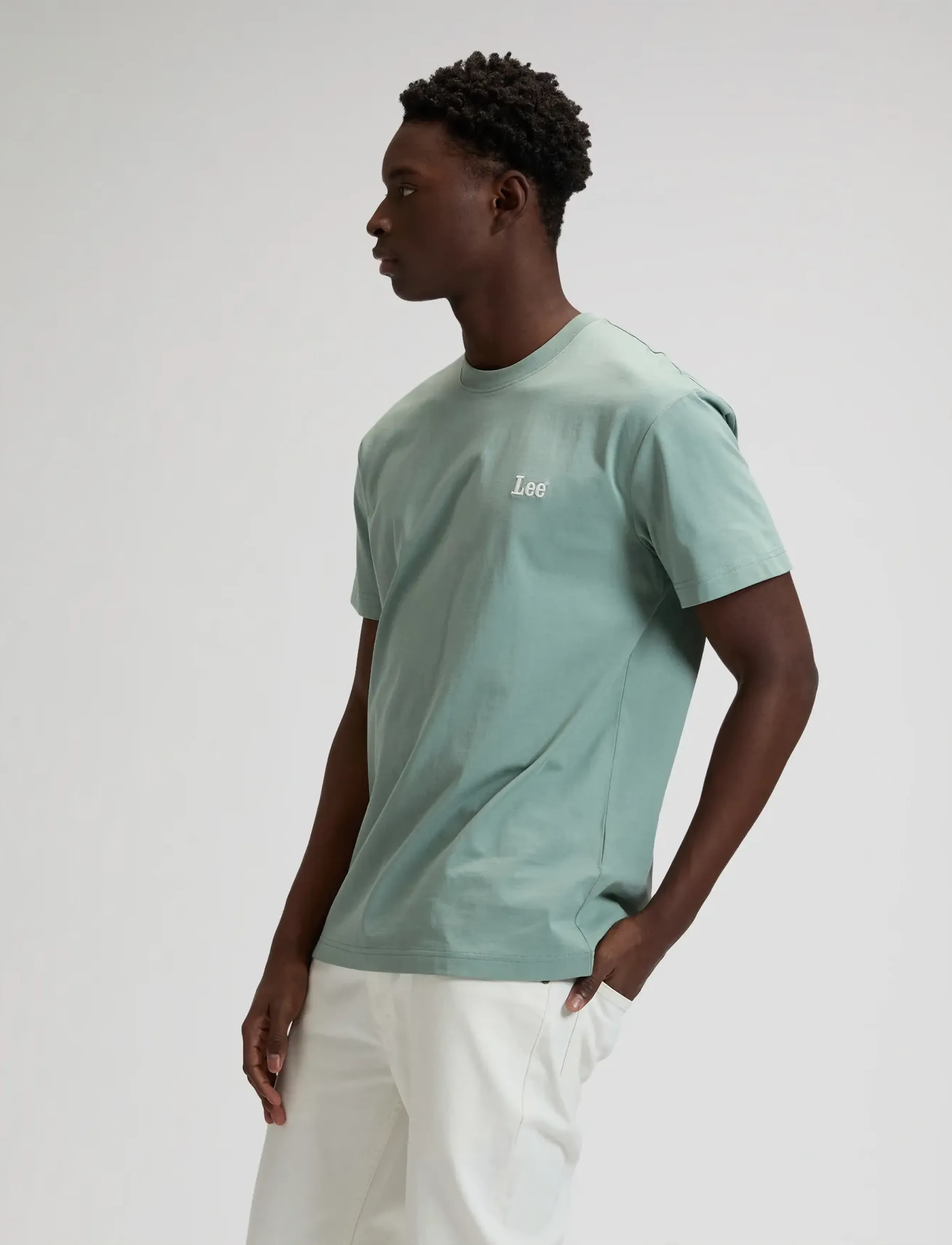 Lee Jeans - SS SMALL LOGO TEE - die niedrigsten preise - desert sage - 4