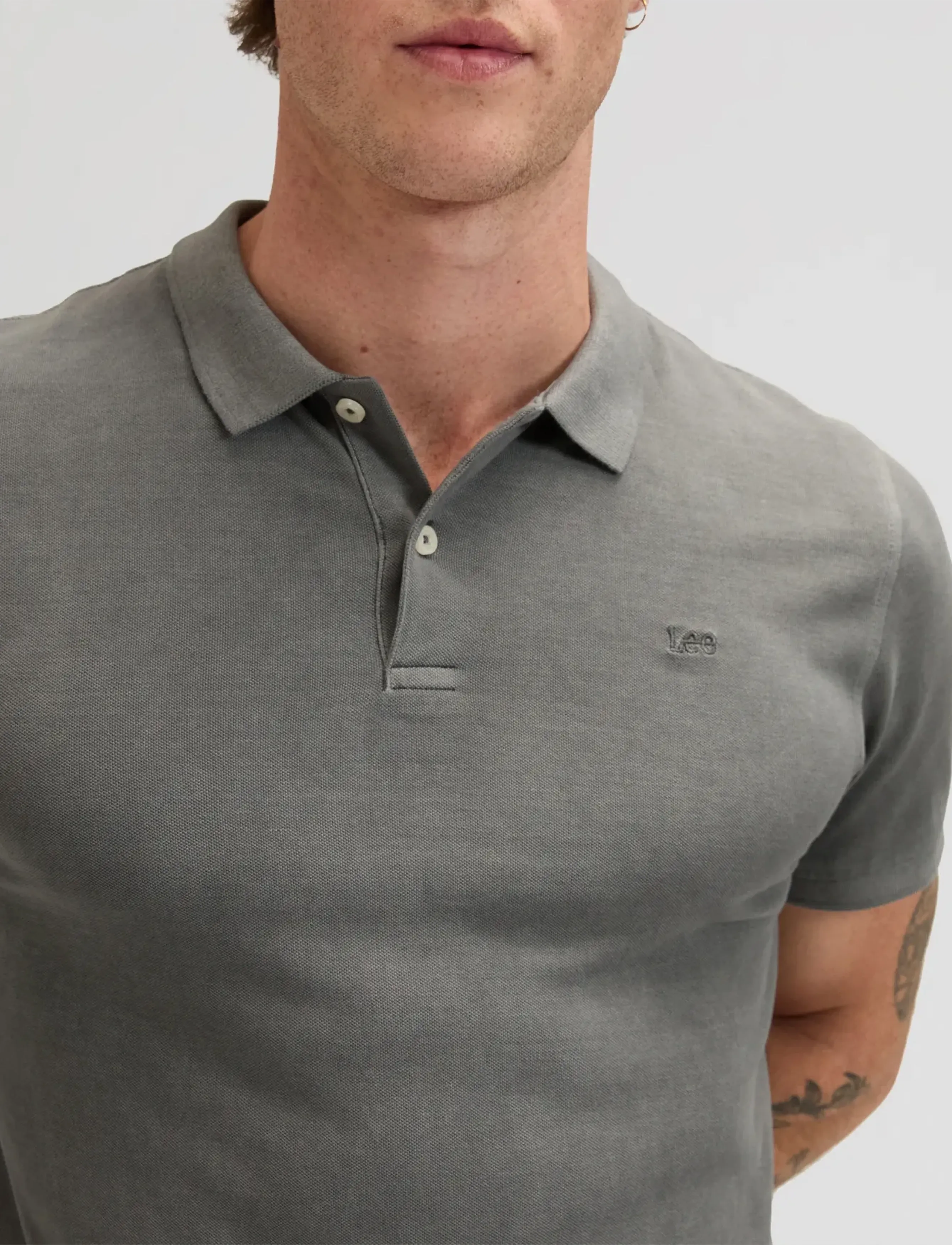 Lee Jeans - GARMENT DYE POLO - kurzärmelig - static gray - 5