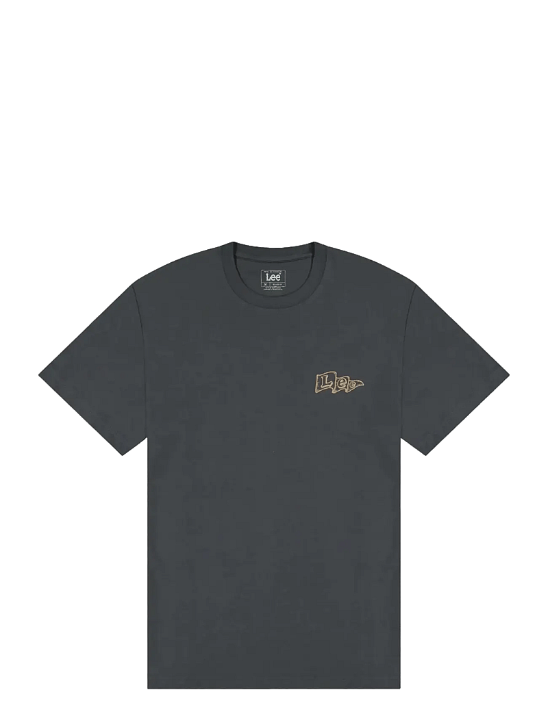 Lee Jeans - LEE FLAG TEE - kortærmede t-shirts - washed black - 1