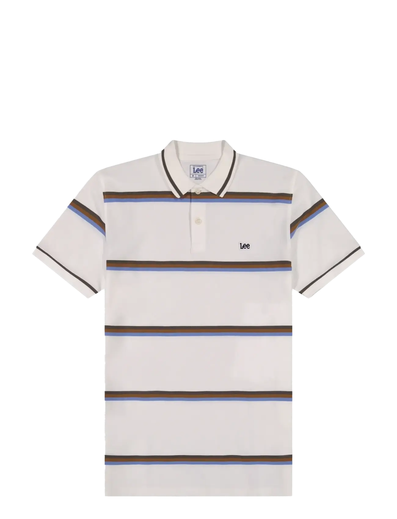 Lee Jeans PIQUE POLO - Kortärmade stickade pikéer - HALOGEN SAFARI STRIPE / white