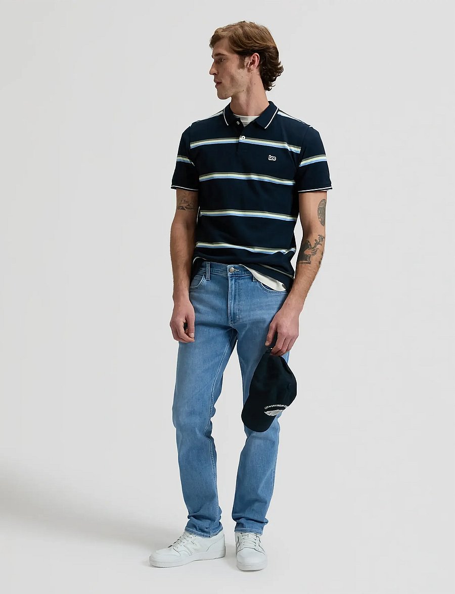 Lee Jeans - PIQUE POLO - kurzärmelig - lime ice navy stripe - 3