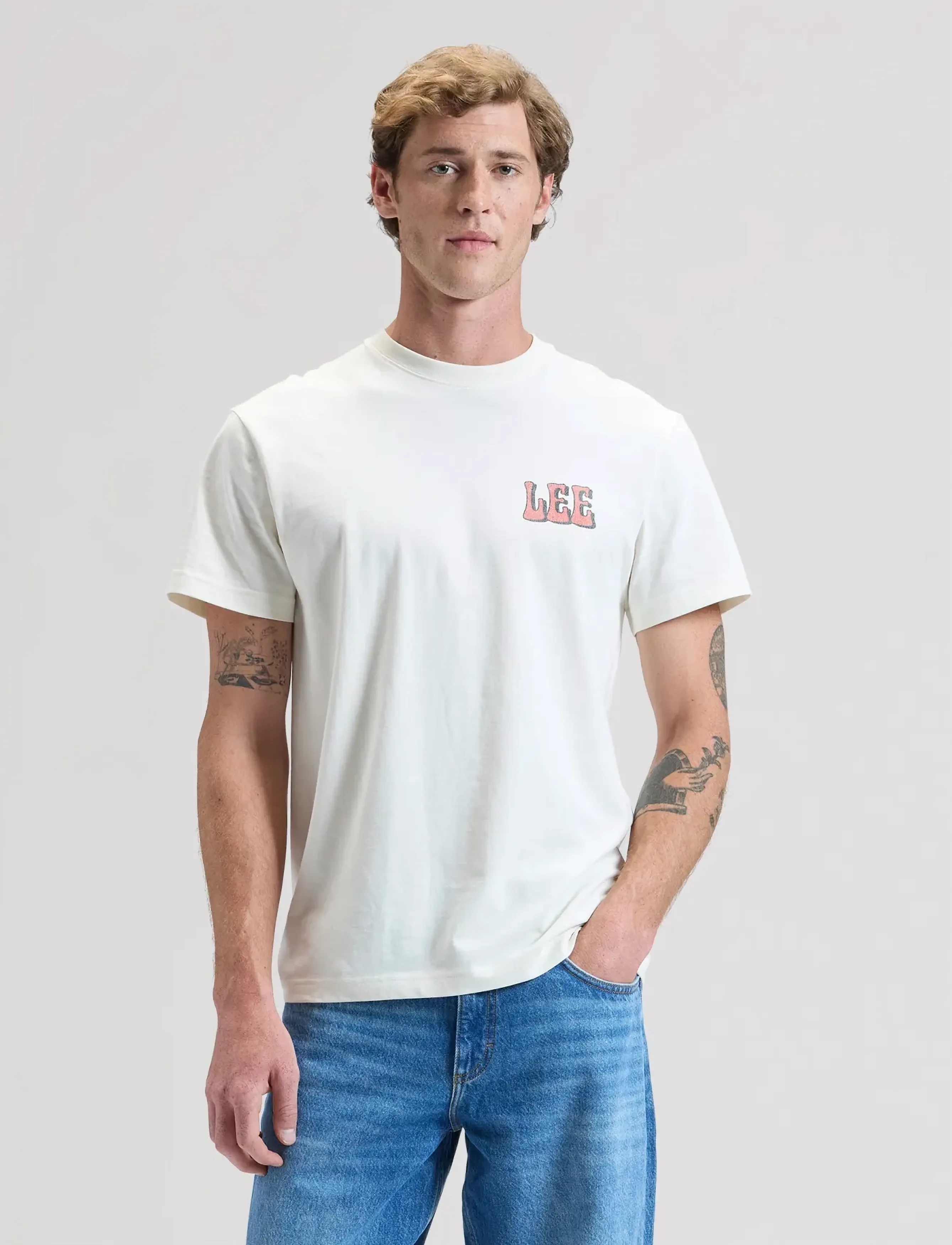 Lee Jeans - LEE VINYL TEE - alhaisimmat hinnat - natural - 3